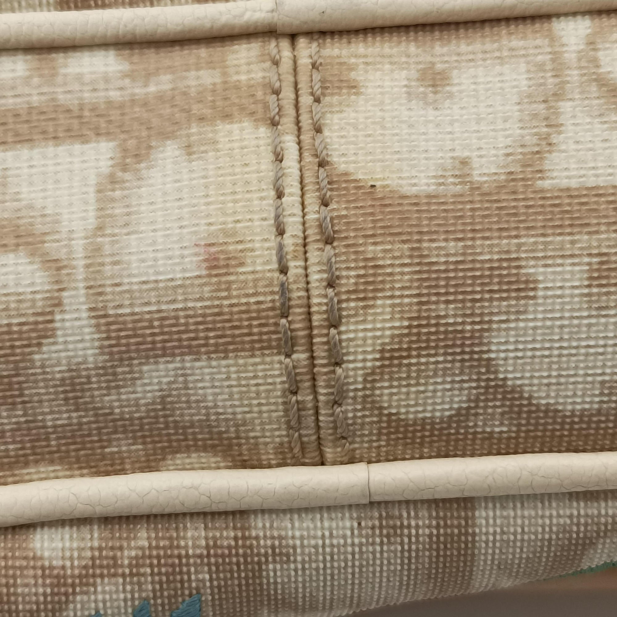 Vintage Christian Dior Trotter Flower Beige PVC Coated Canvas Floral Embroidery  shoulderbag | stylenewstar