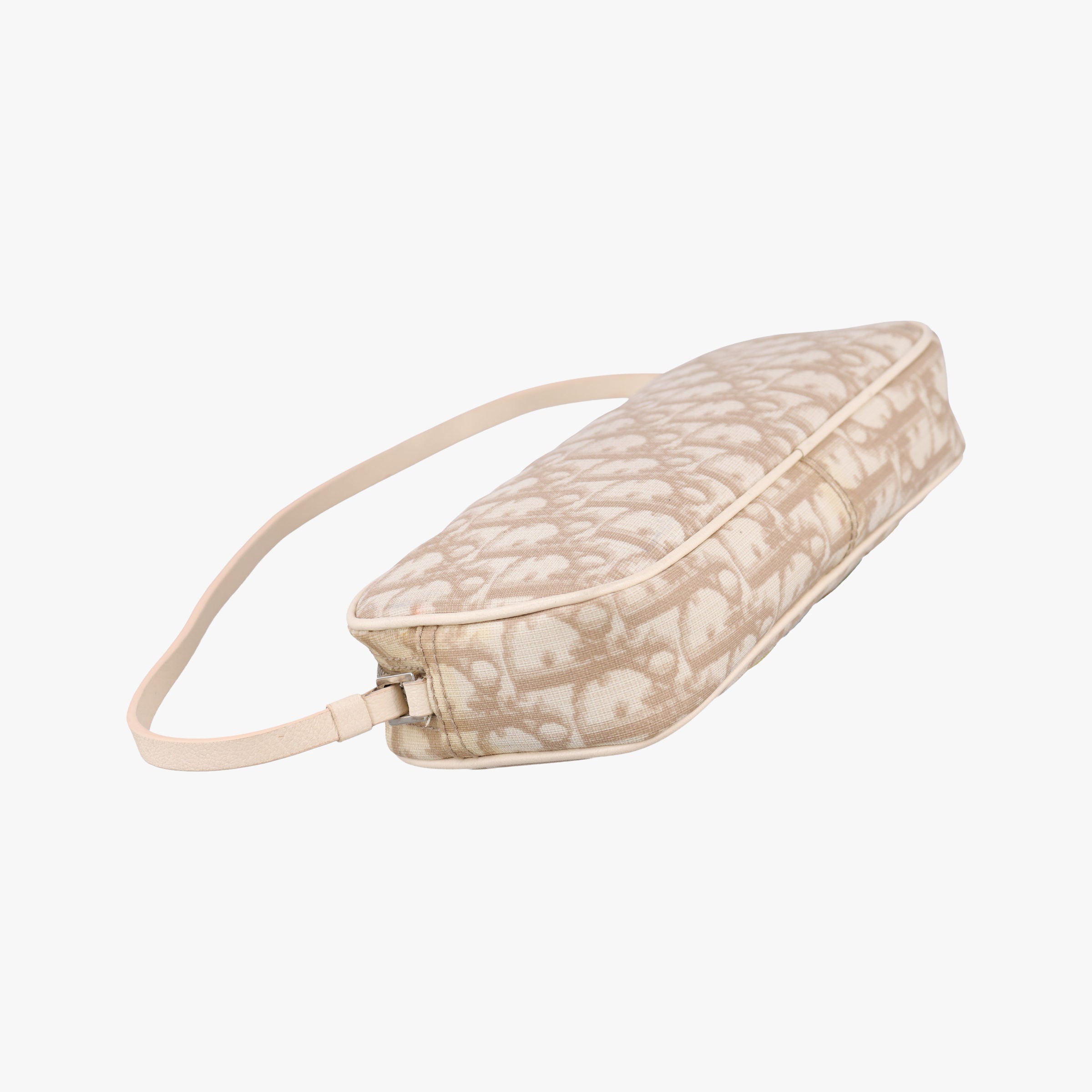 Vintage Christian Dior Trotter Flower Beige PVC Coated Canvas Floral Embroidery  shoulderbag | stylenewstar