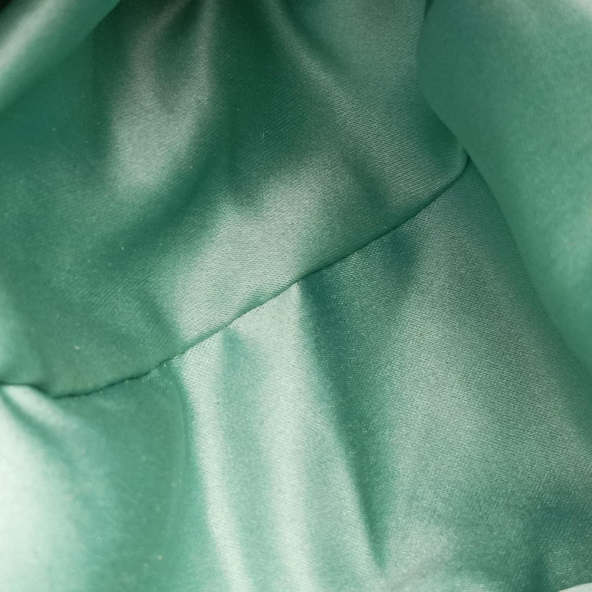 Pre-owned VERSACE Wavy Ruched Hobo Blue Lambskin  shoulderbag | stylenewstar
