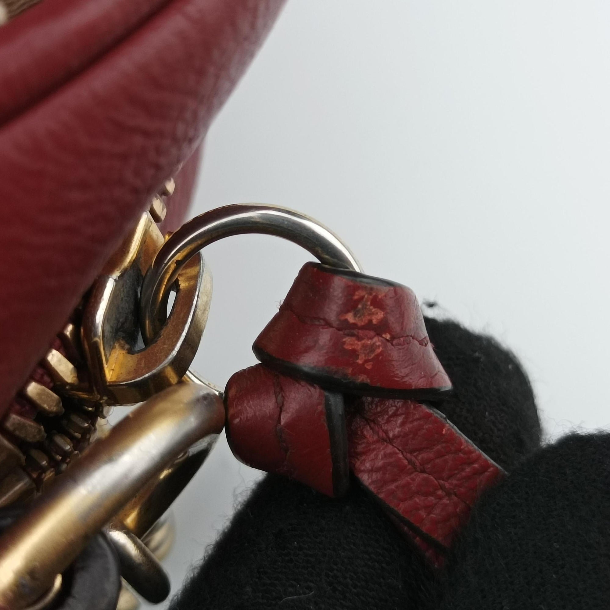 Pre-owned Gucci GG Marmont Beige ×  Red Canvas × Leather 447632 shoulderbag | stylenewstar