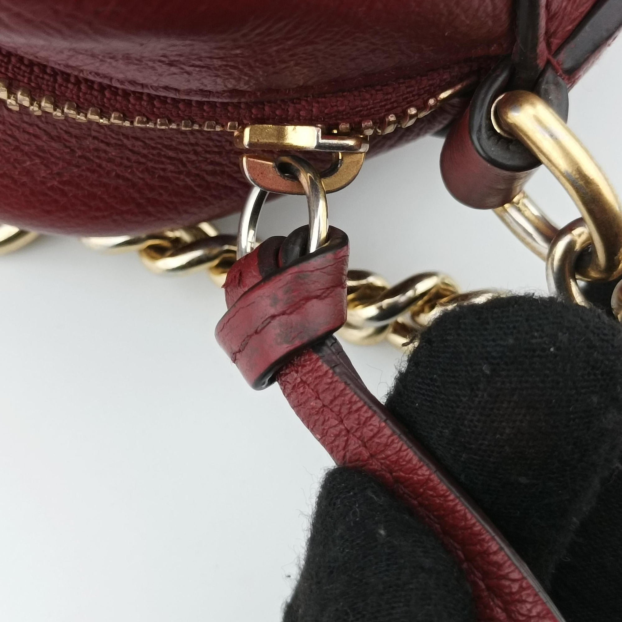 Pre-owned Gucci GG Marmont Beige ×  Red Canvas × Leather 447632 shoulderbag | stylenewstar