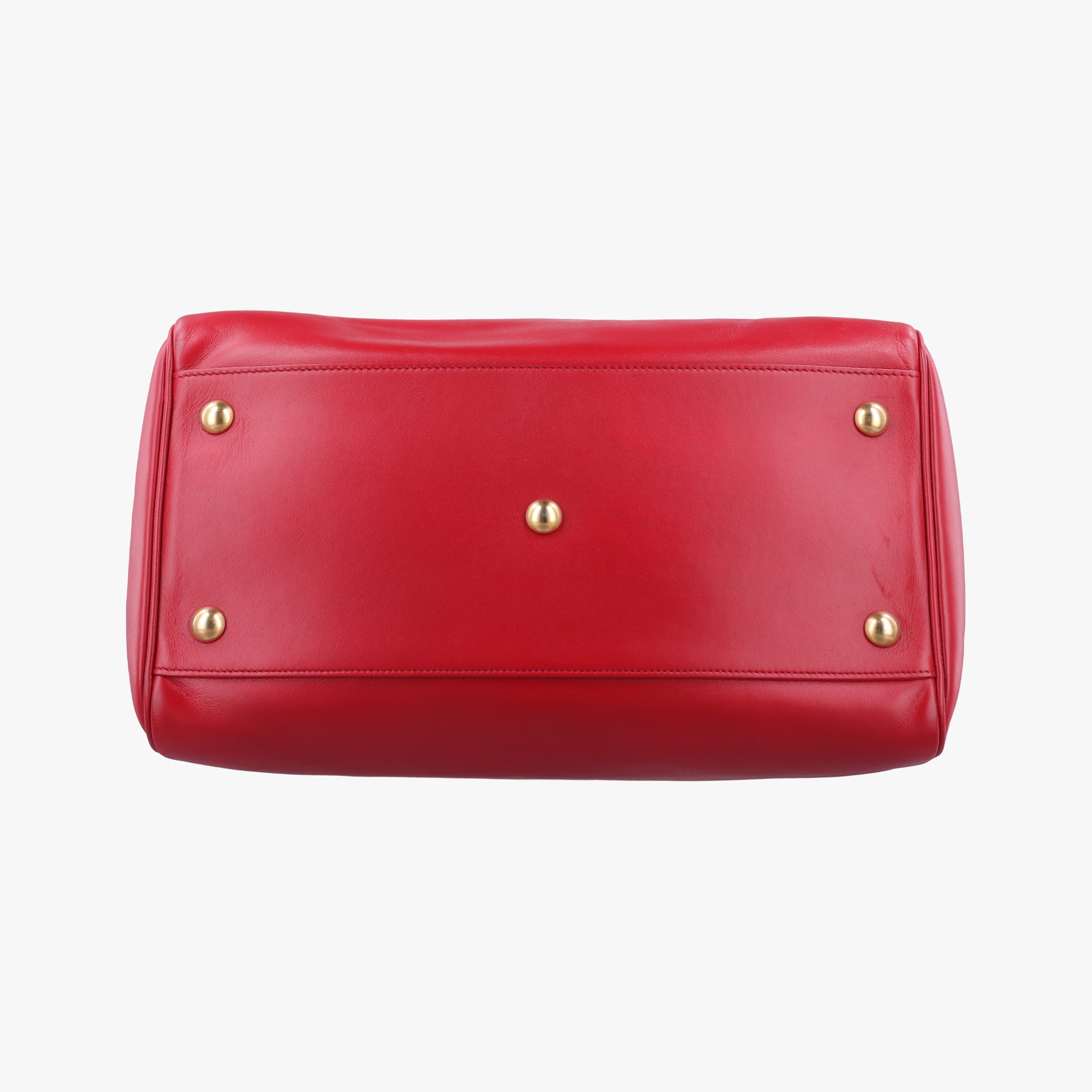 Pre-owned Yves Saint Laurent CLASSIC DUFFEL Red Leather 314704 shoulderbag | stylenewstar
