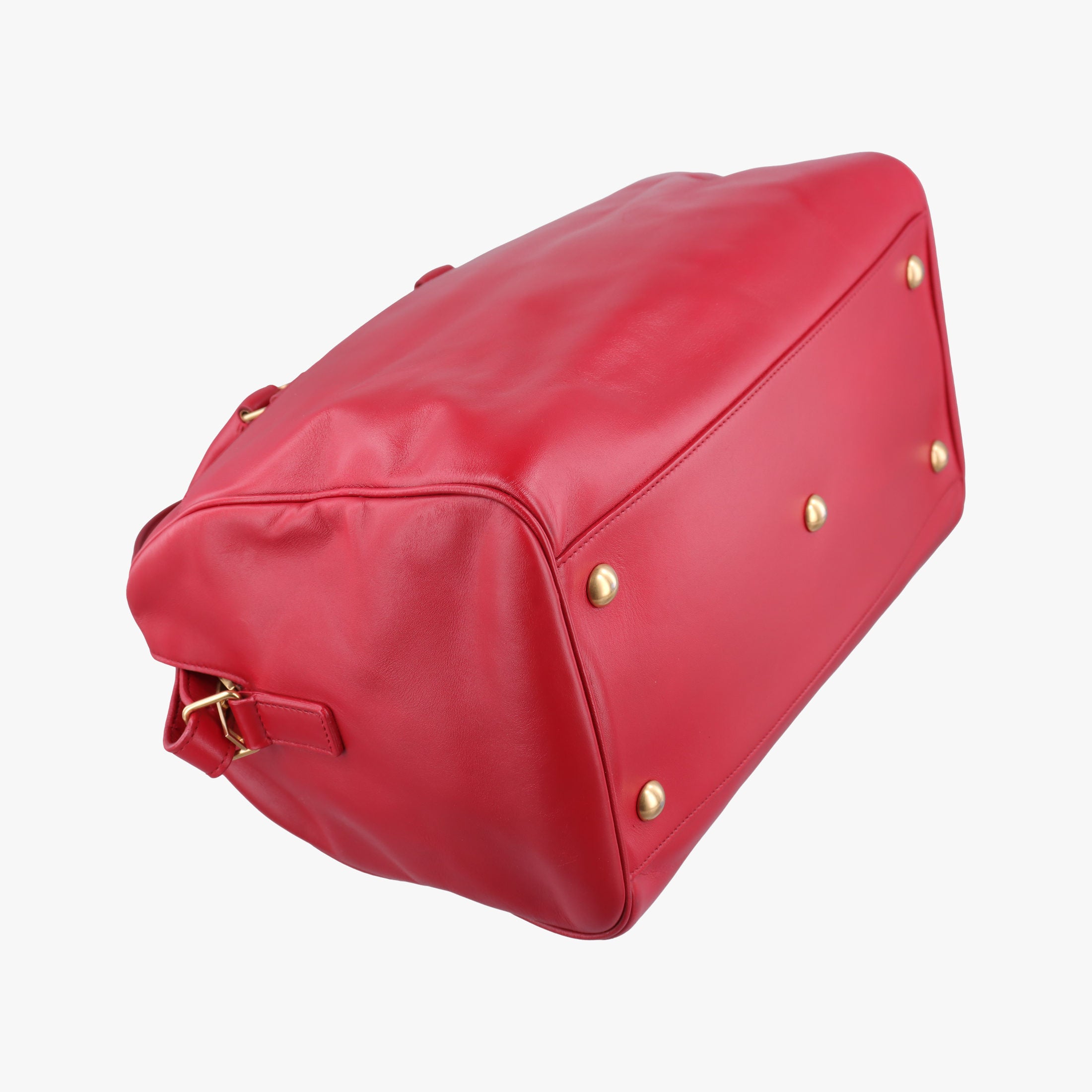 Pre-owned Yves Saint Laurent CLASSIC DUFFEL Red Leather 314704 shoulderbag | stylenewstar