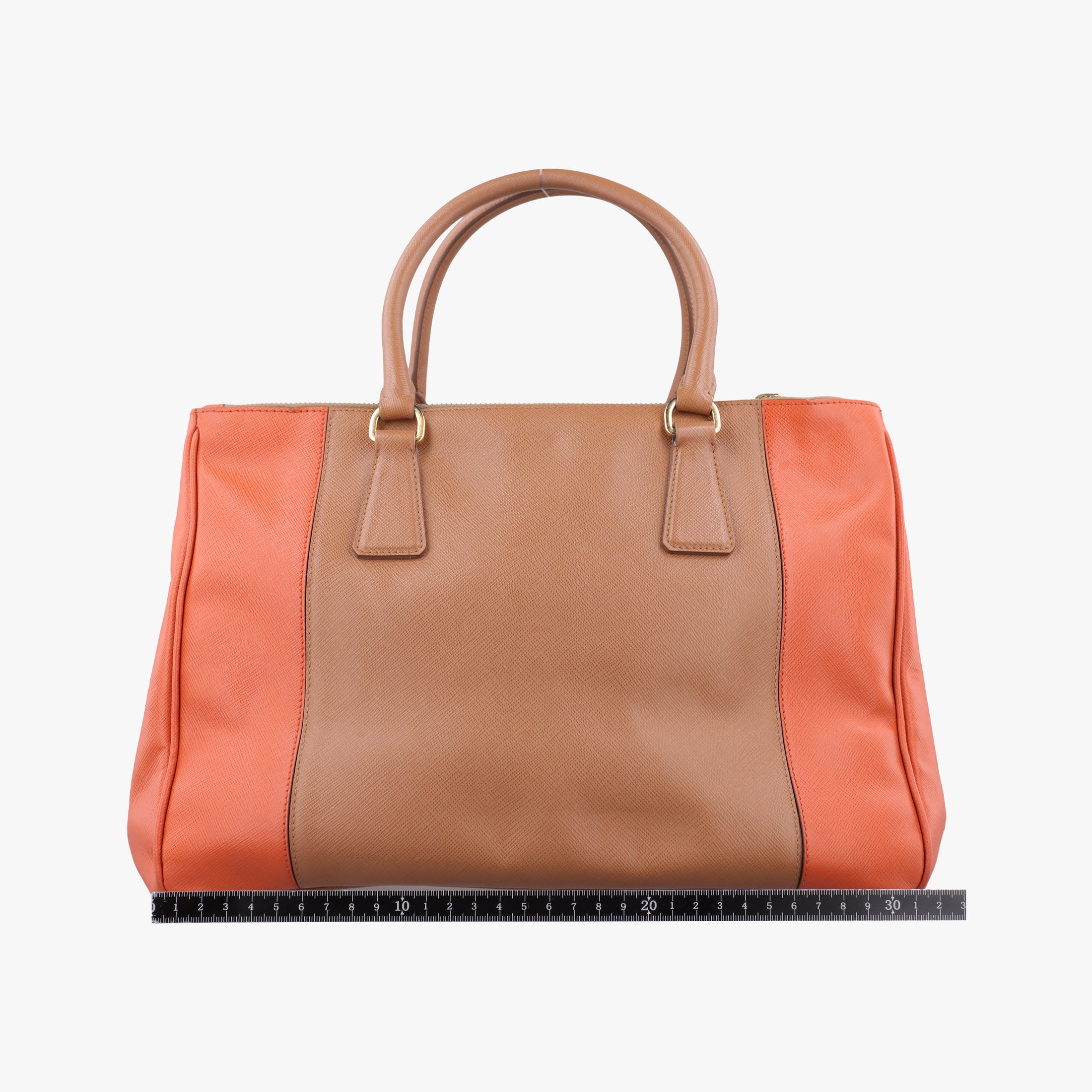 Secondhand Prada Galleria brown×orange SAFFIANO Leather B2274C shoulderbag | stylenewstar