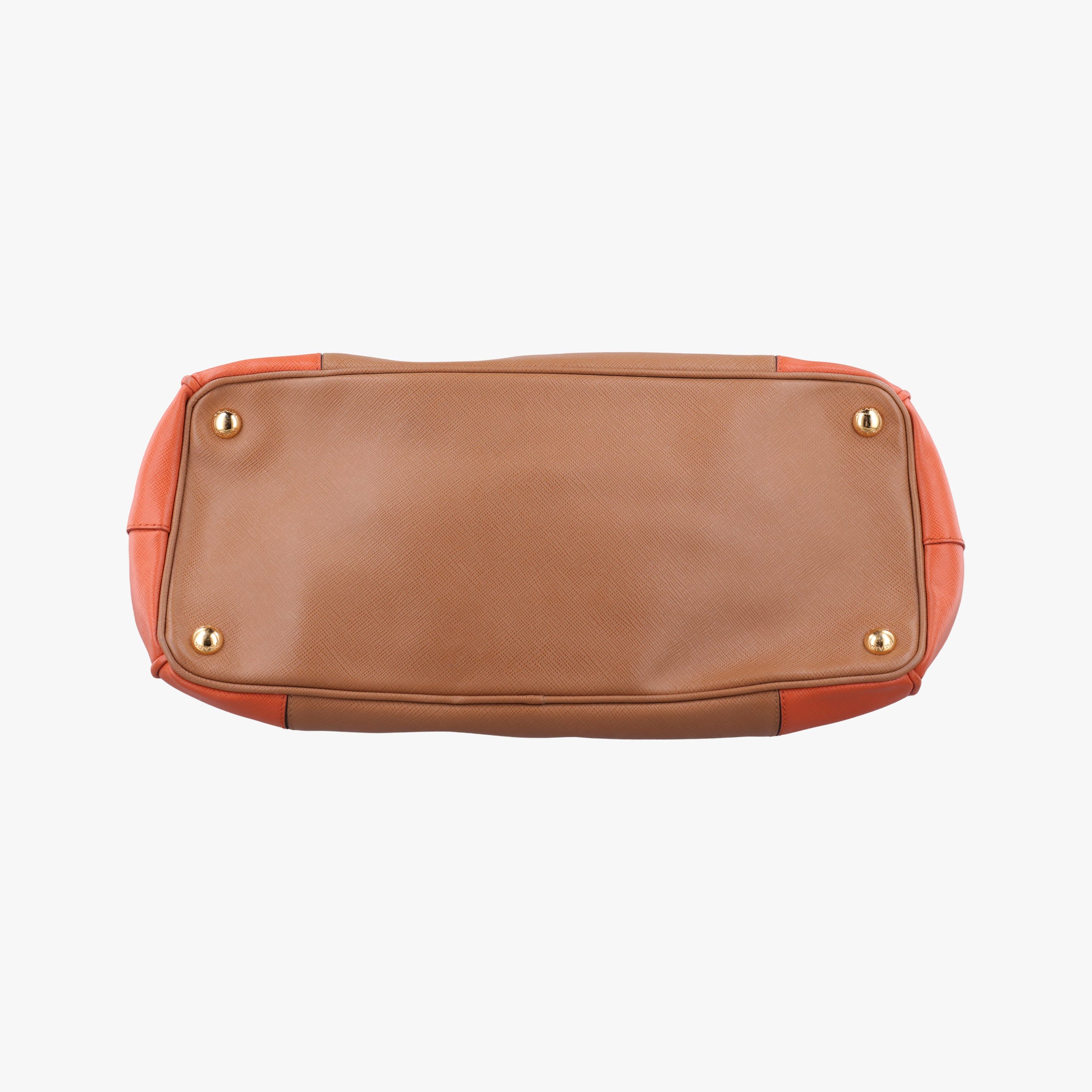 Secondhand Prada Galleria brown×orange SAFFIANO Leather B2274C shoulderbag | stylenewstar