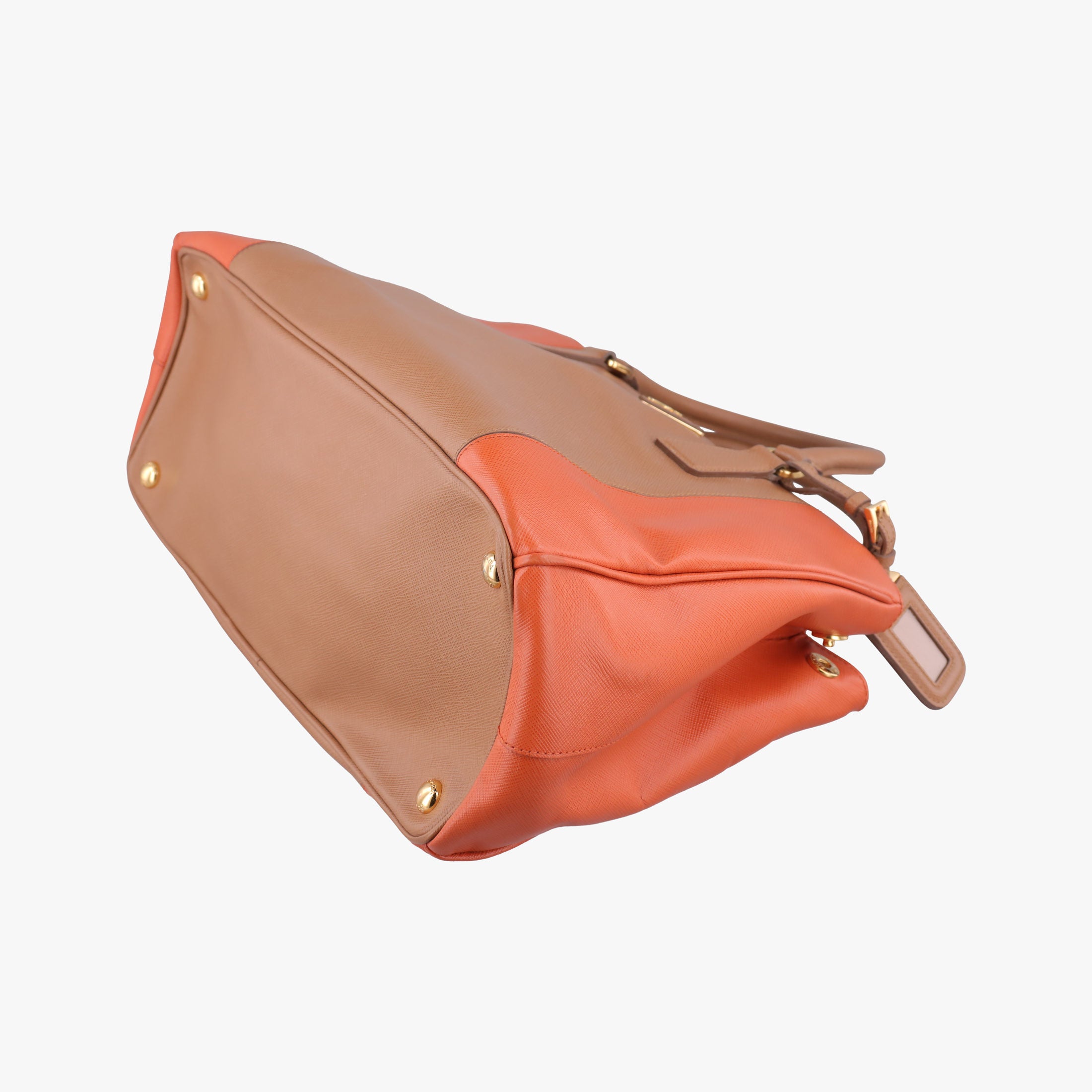 Secondhand Prada Galleria brown×orange SAFFIANO Leather B2274C shoulderbag | stylenewstar