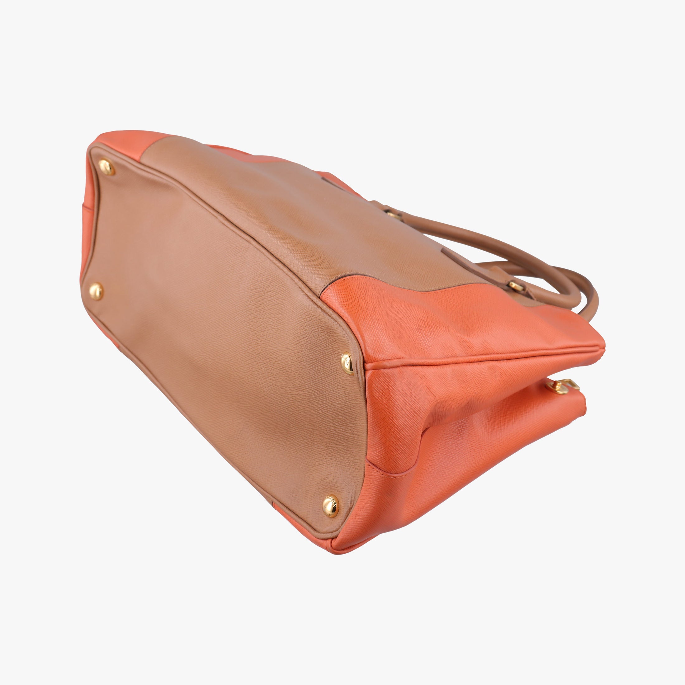 Secondhand Prada Galleria brown×orange SAFFIANO Leather B2274C shoulderbag | stylenewstar