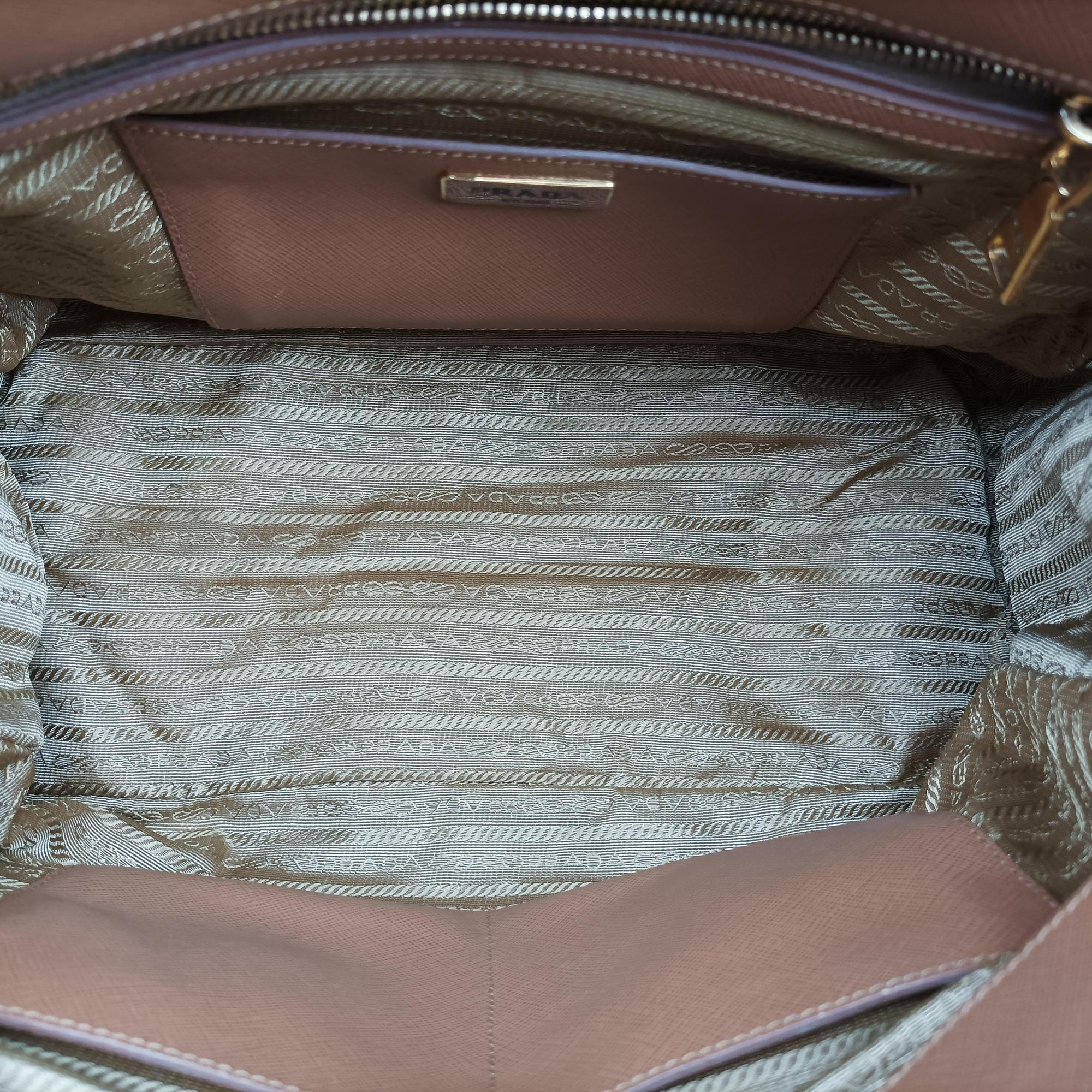 Secondhand Prada Galleria brown×orange SAFFIANO Leather B2274C shoulderbag | stylenewstar