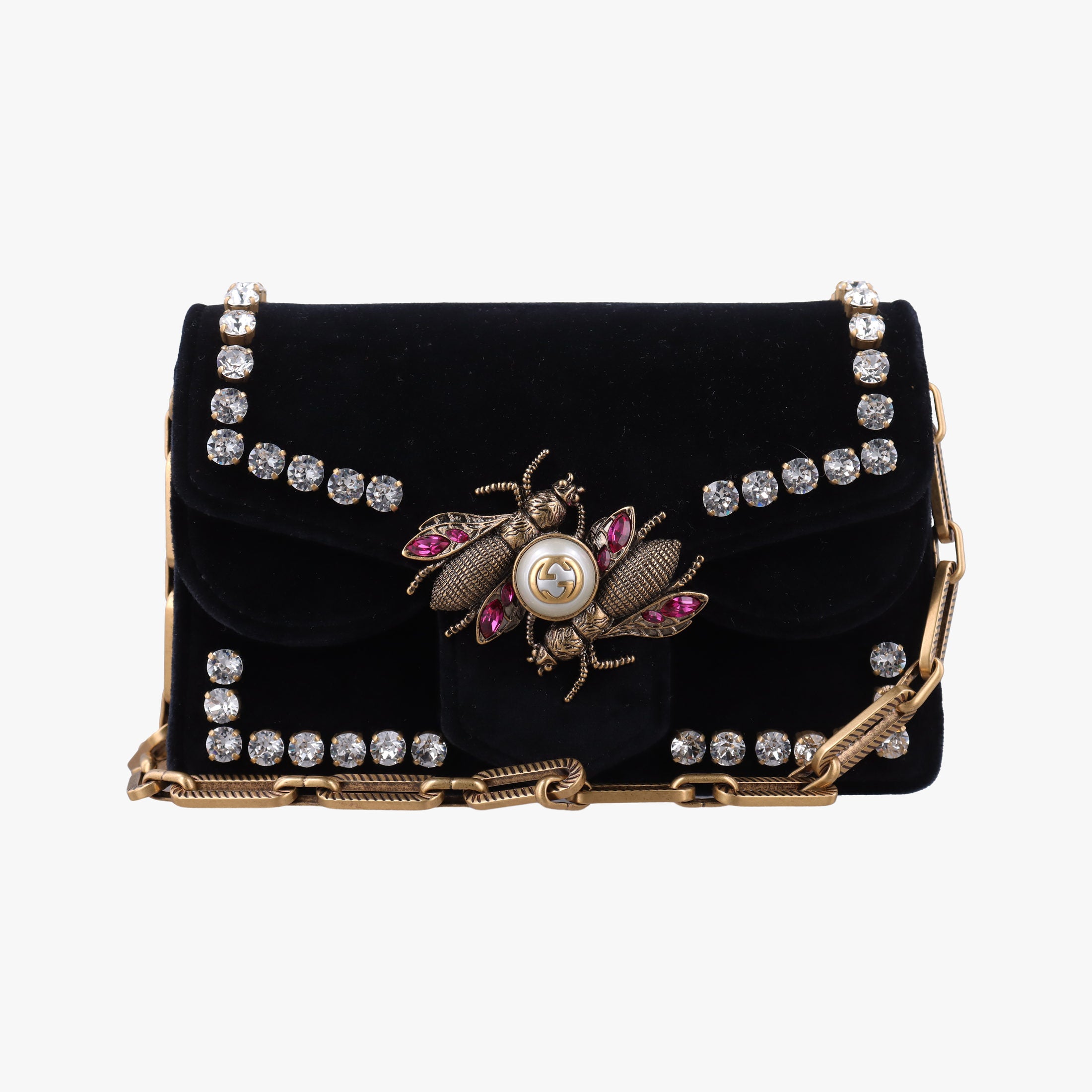 Pre-owned Gucci Broadway Black velour 489218 shoulderbag | stylenewstar