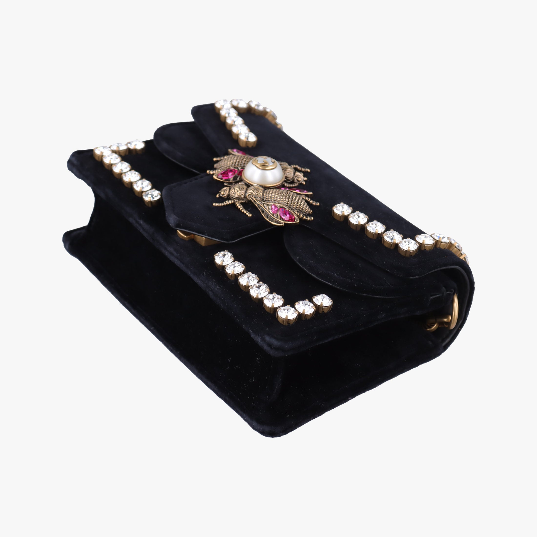 Pre-owned Gucci Broadway Black velour 489218 shoulderbag | stylenewstar