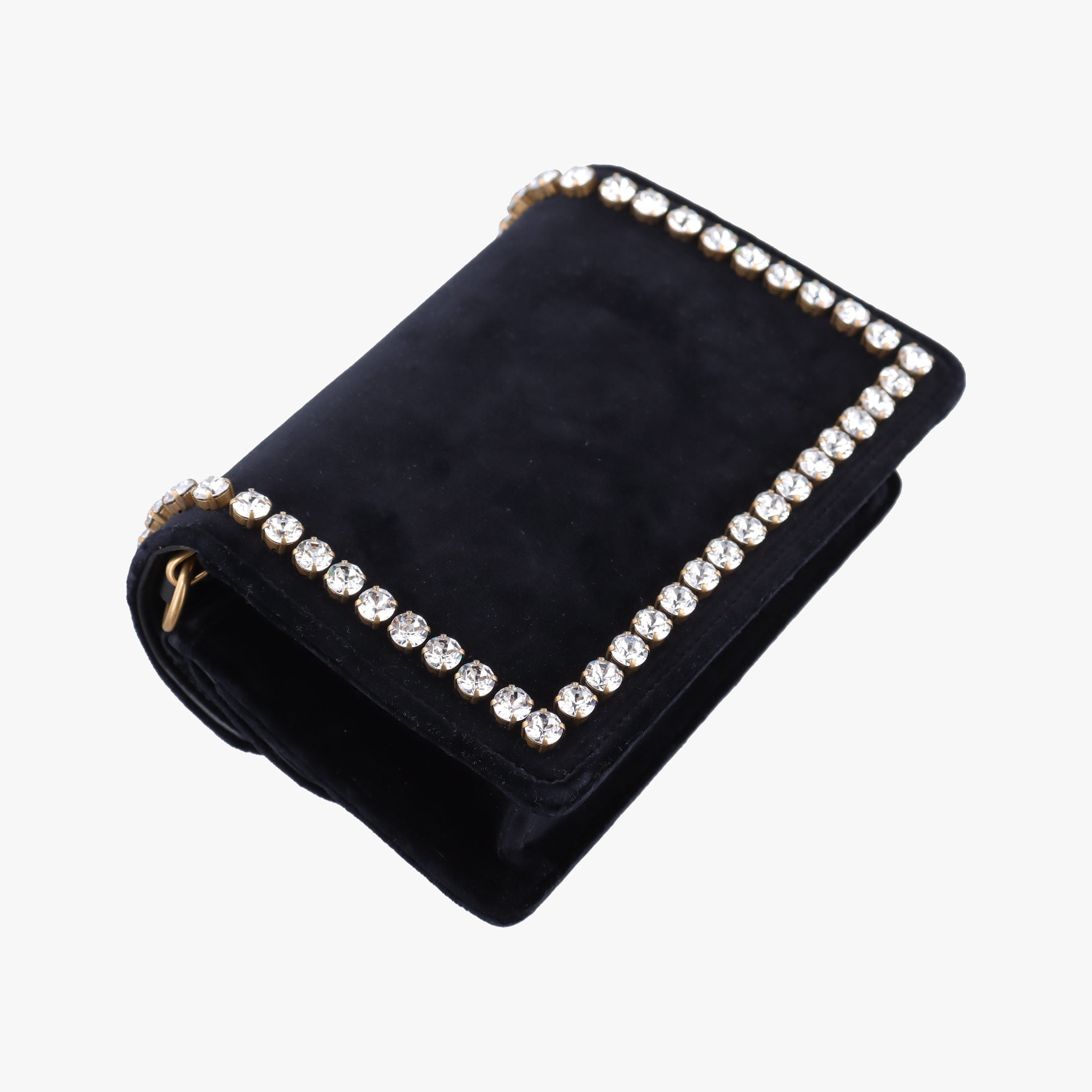 Pre-owned Gucci Broadway Black velour 489218 shoulderbag | stylenewstar