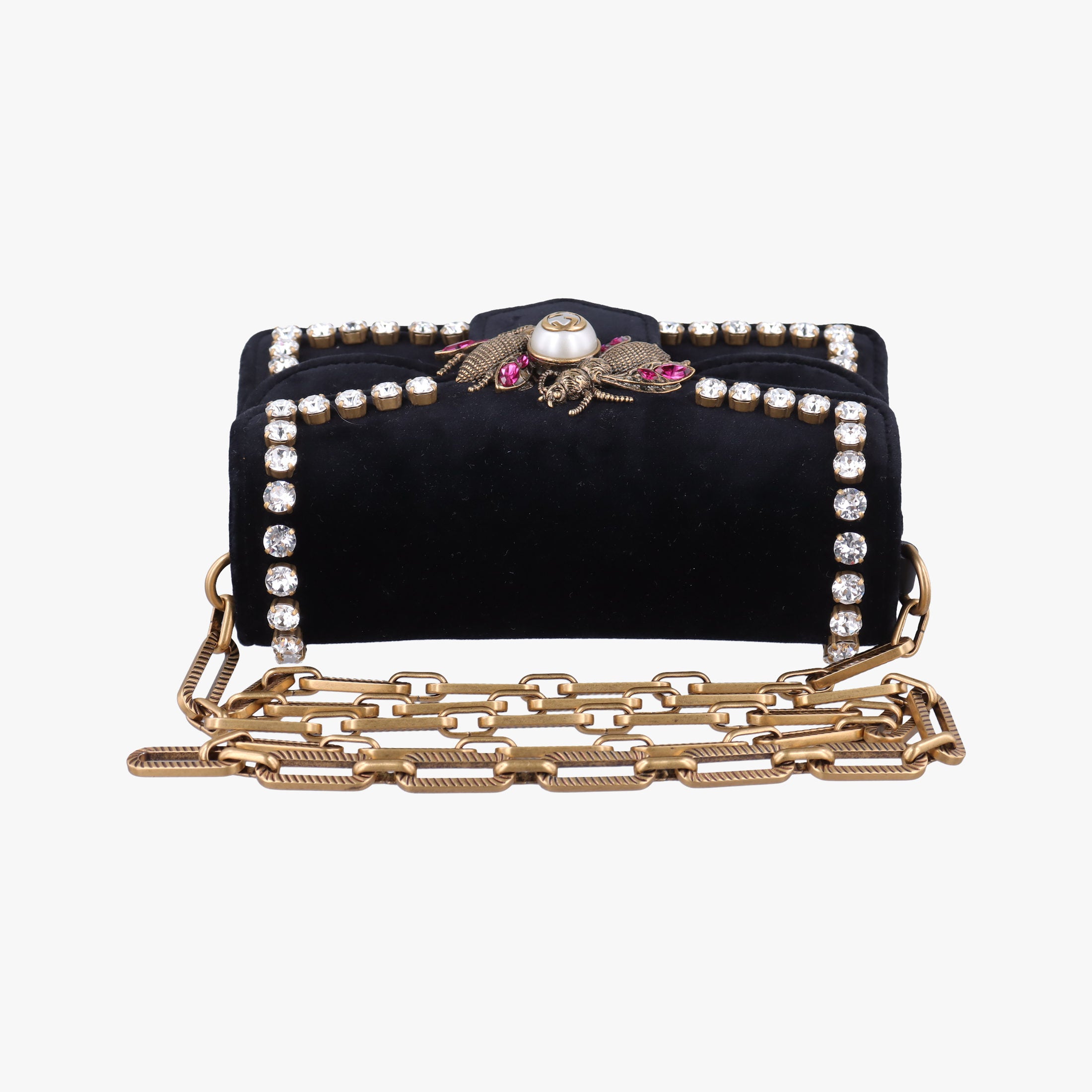 Pre-owned Gucci Broadway Black velour 489218 shoulderbag | stylenewstar