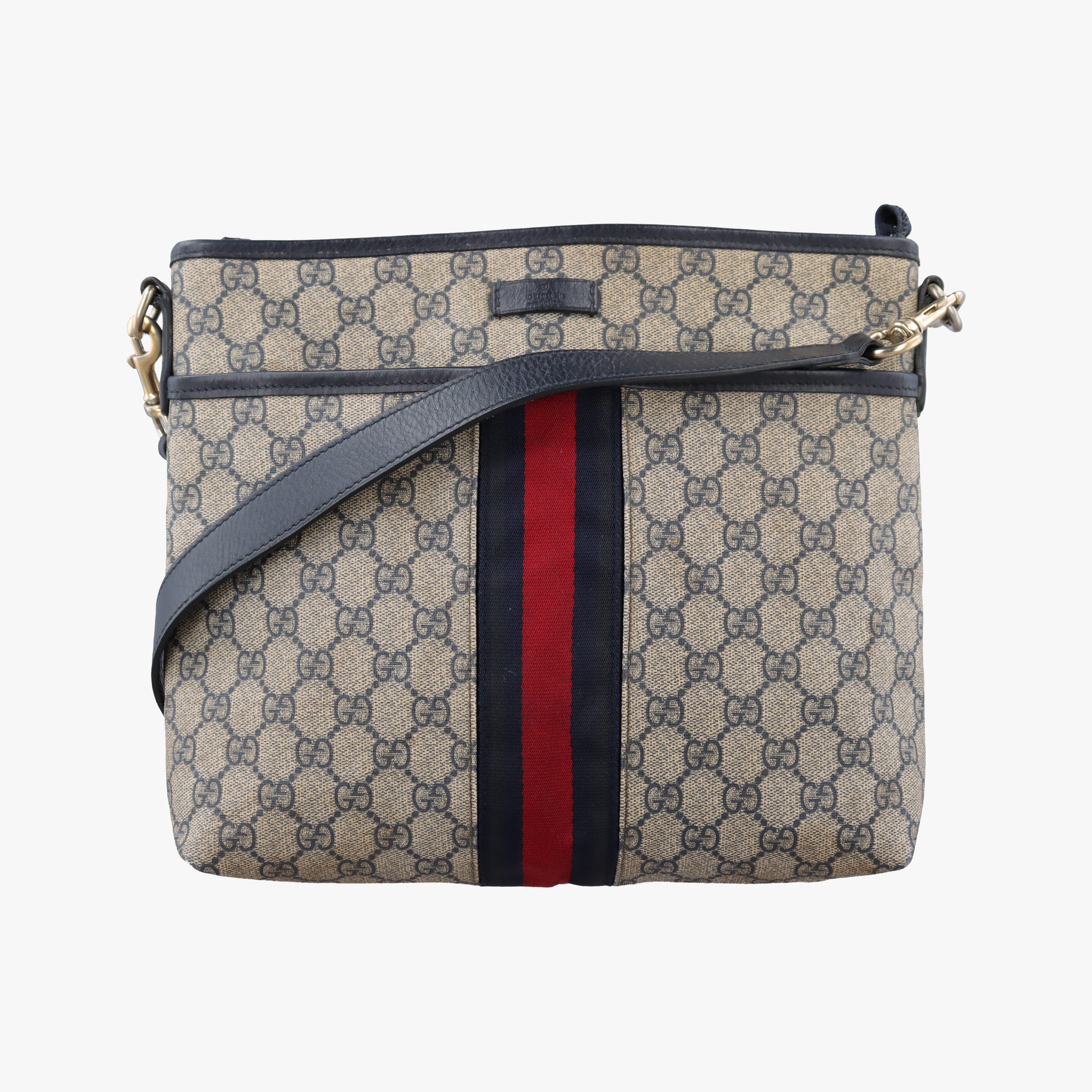 Pre-owned Gucci GG Supreme Messenger Brown PVC coated canvas×Leather 388926 shoulderbag | stylenewstar