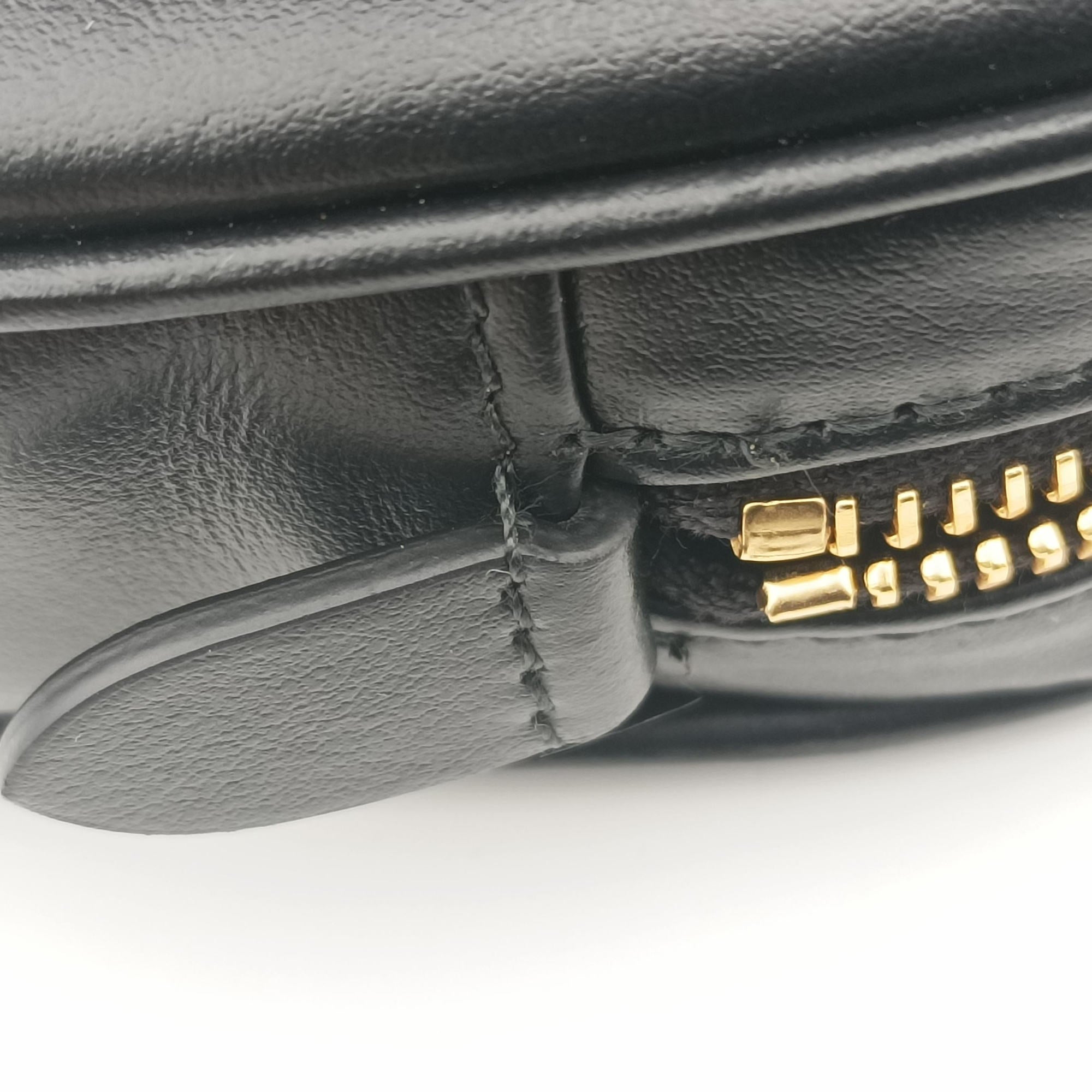 Vintage Miu Miu Logo belt Black leather  bum bag/waist bag | stylenewstar
