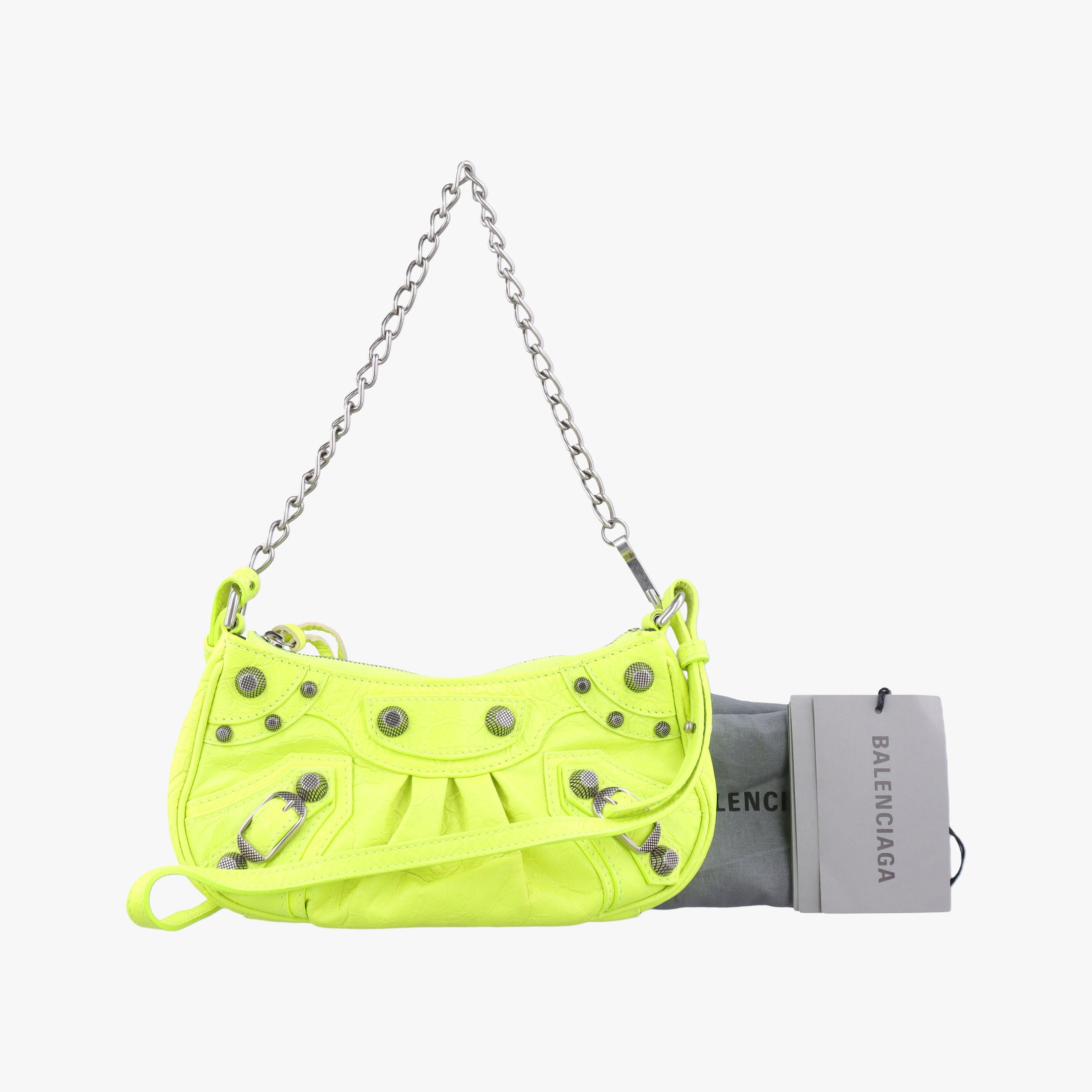 Pre-owned Balenciaga Le Cagole Green lambskin  shoulderbag | stylenewstar