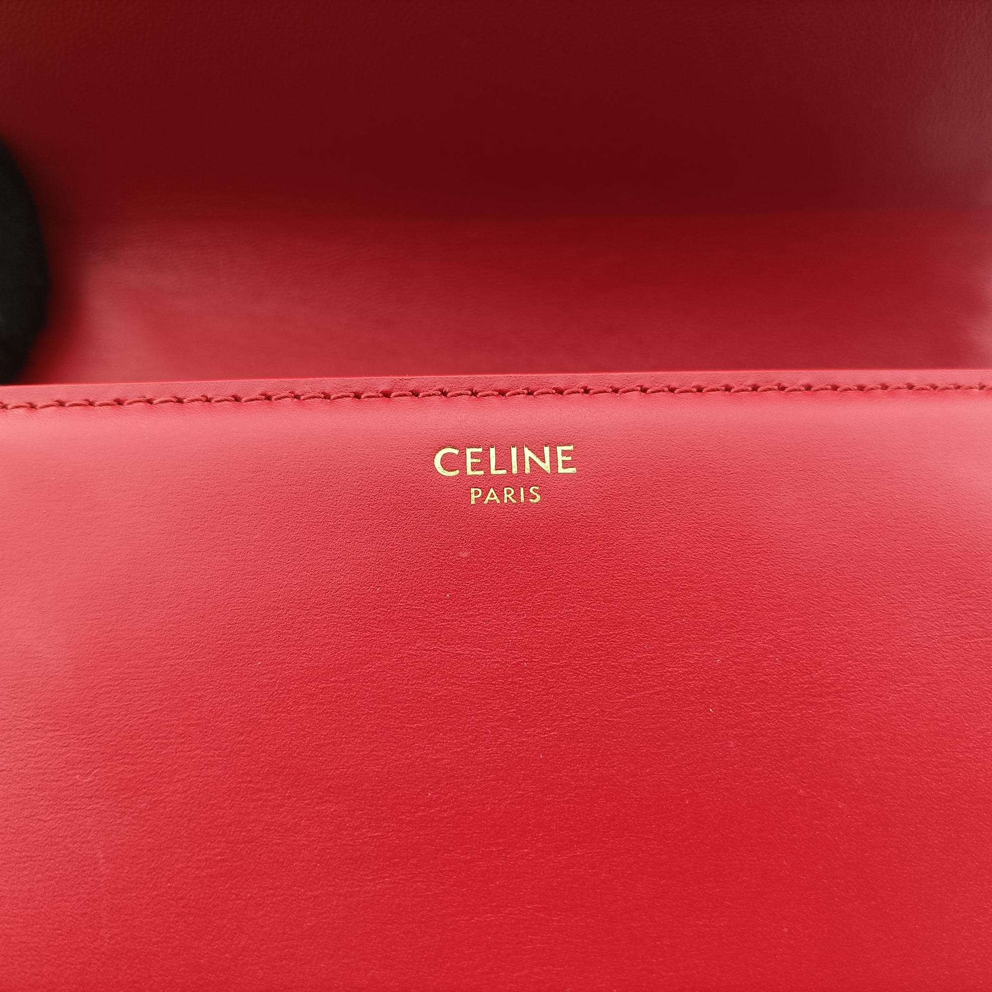 Vintage Celine Teen Triomphe Red Leather  shoulderbag | stylenewstar