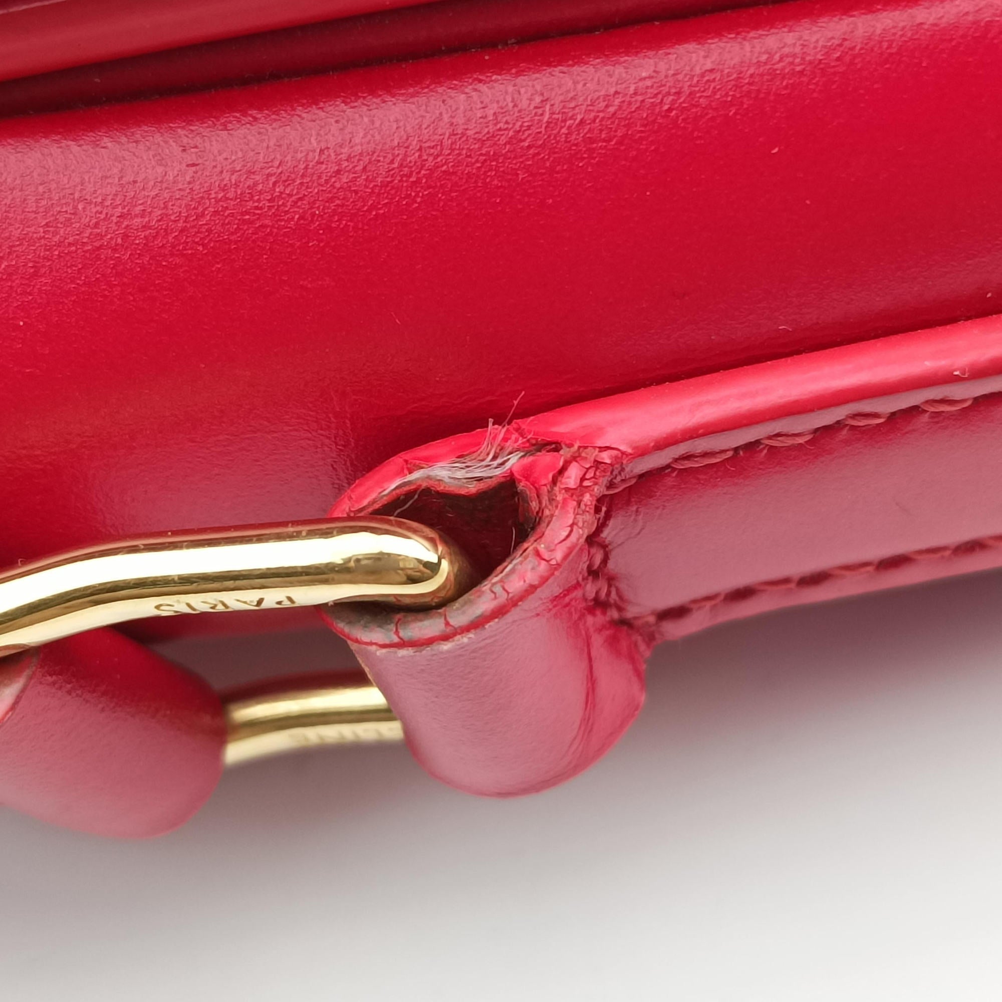 Vintage Celine Teen Triomphe Red Leather  shoulderbag | stylenewstar