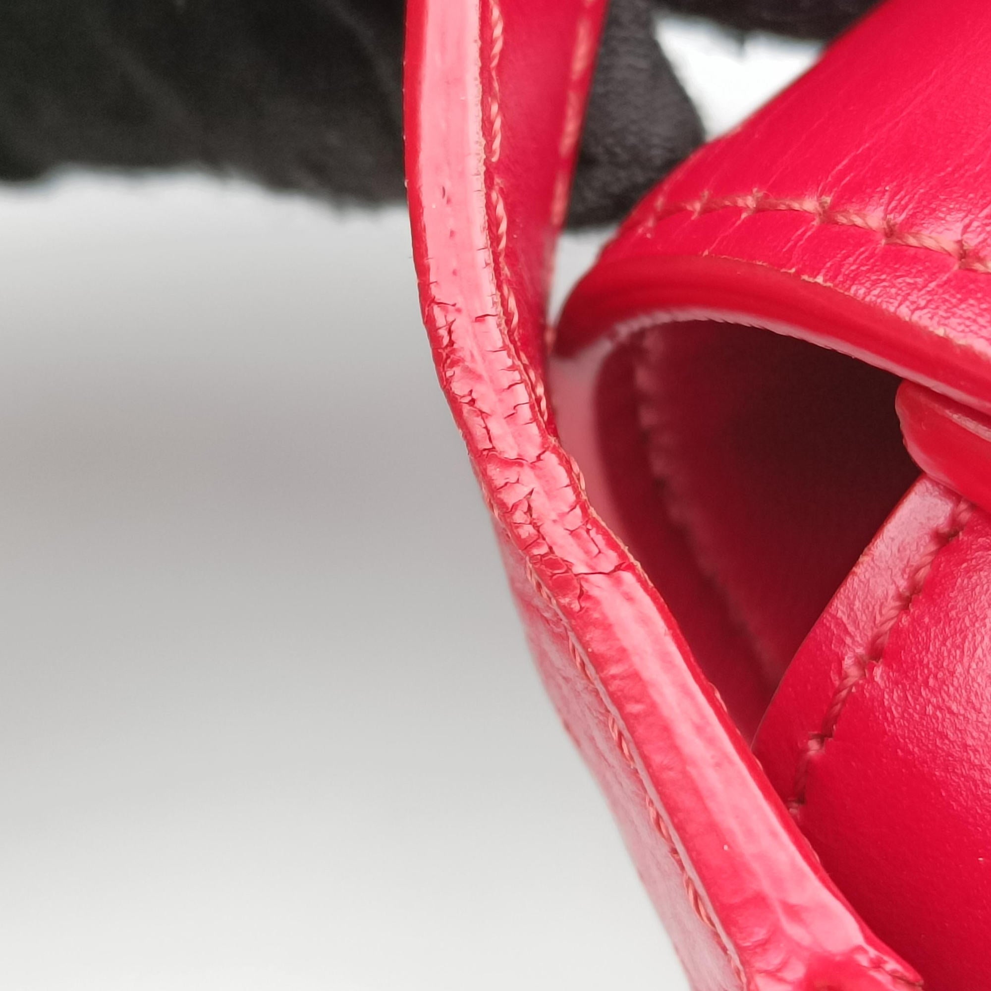 Vintage Celine Teen Triomphe Red Leather  shoulderbag | stylenewstar