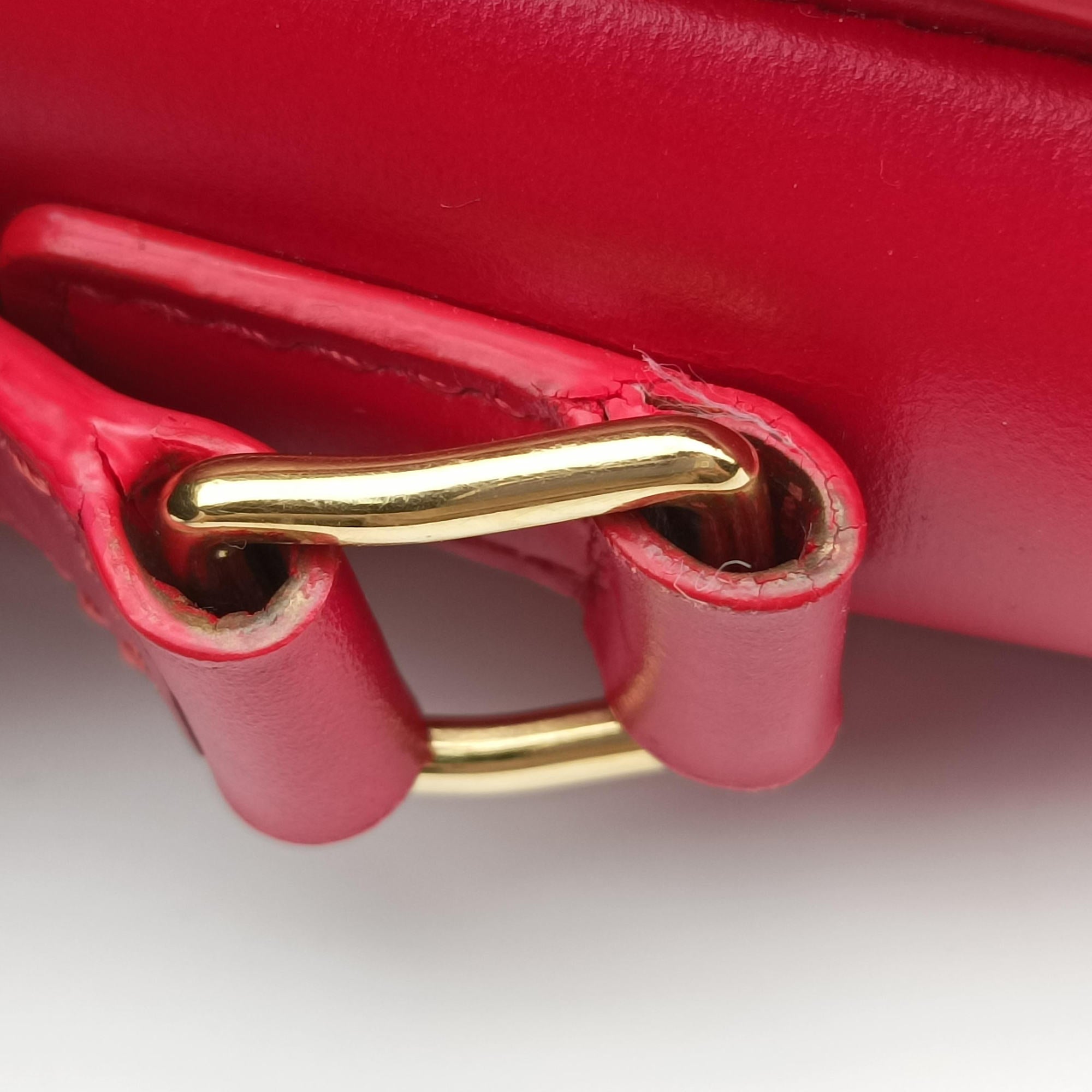 Vintage Celine Teen Triomphe Red Leather  shoulderbag | stylenewstar