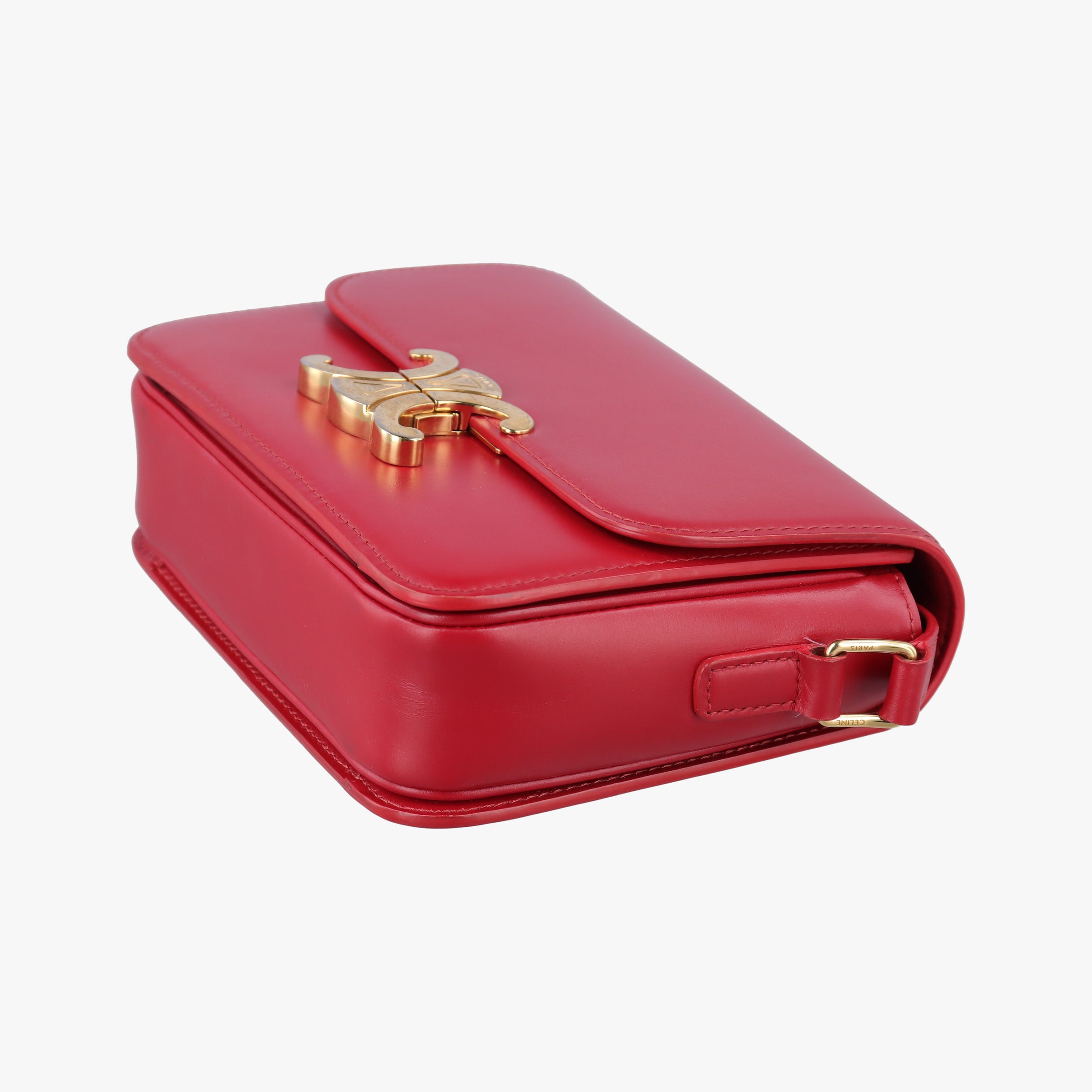 Vintage Celine Teen Triomphe Red Leather  shoulderbag | stylenewstar