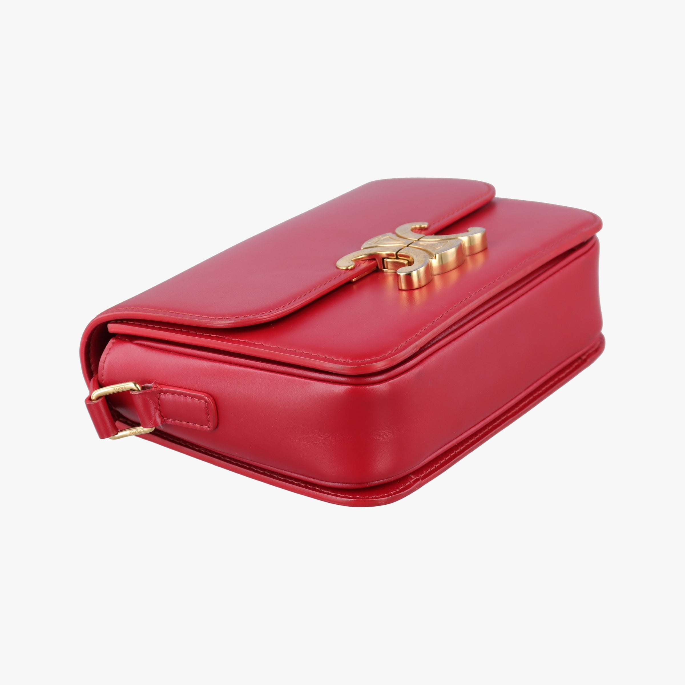 Vintage Celine Teen Triomphe Red Leather  shoulderbag | stylenewstar