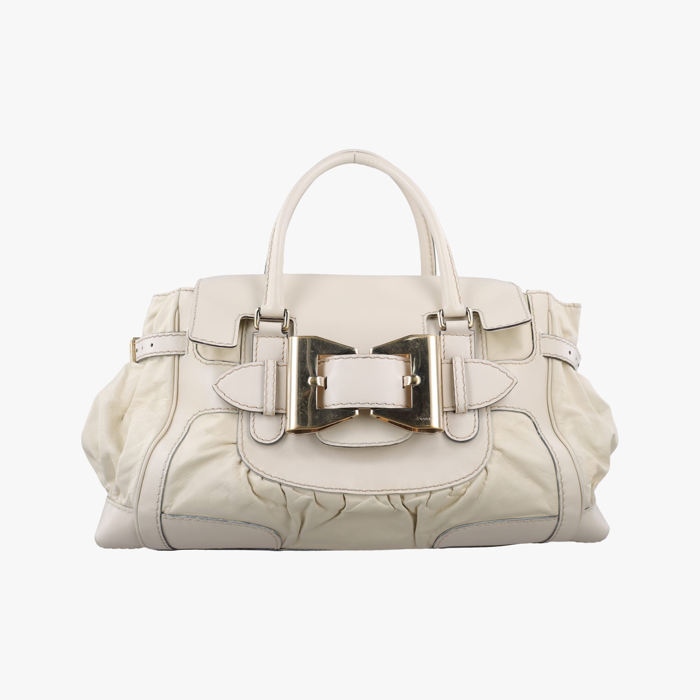 Secondhand Gucci Dialux Queen Large White Leather 189883 handbag | stylenewstar