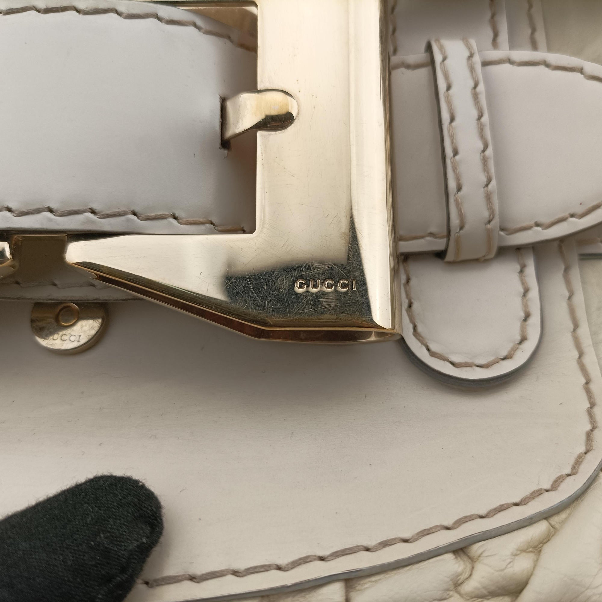 Secondhand Gucci Dialux Queen Large White Leather 189883 handbag | stylenewstar