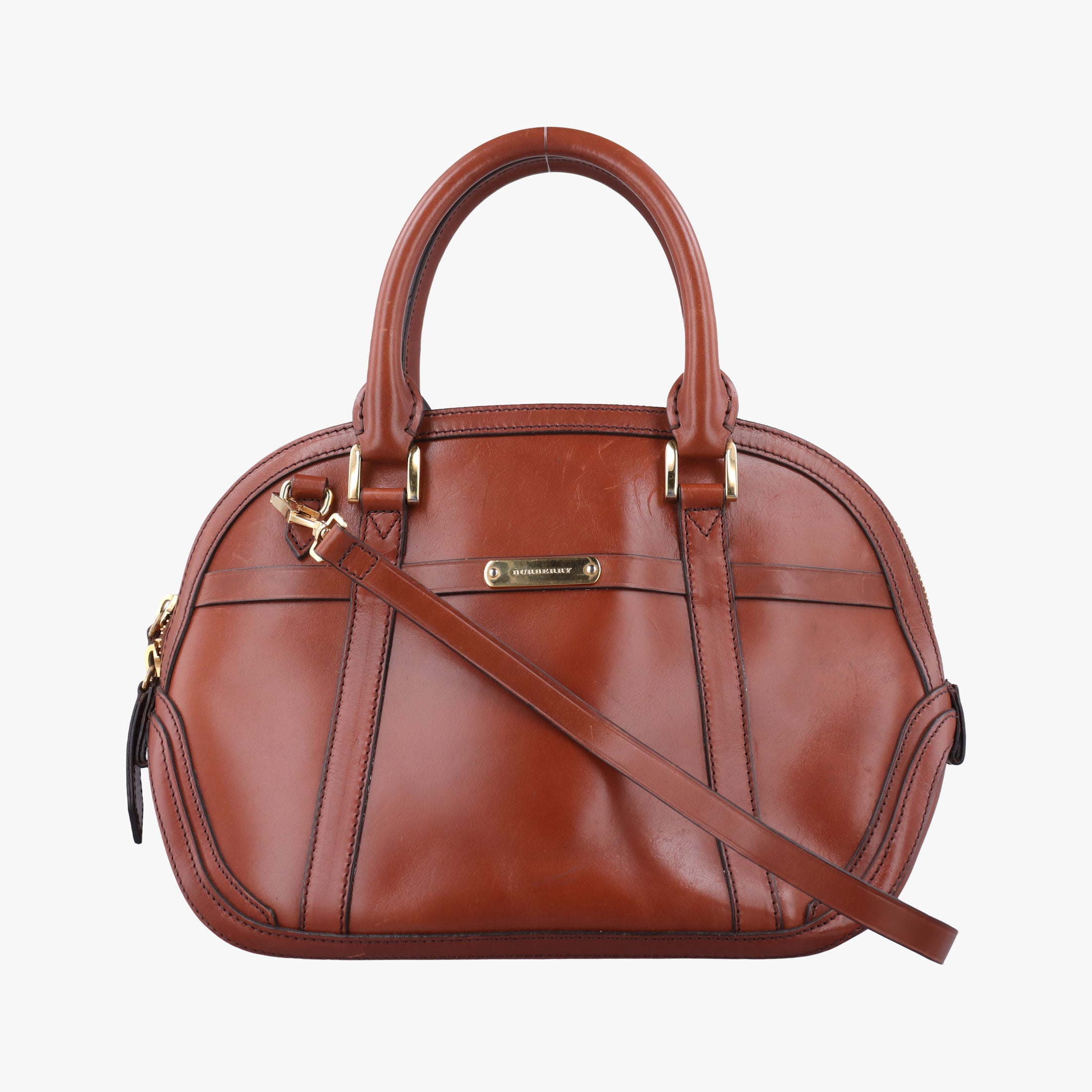 Pre-owned Burberry Orchard Brown Leather  shoulderbag | stylenewstar