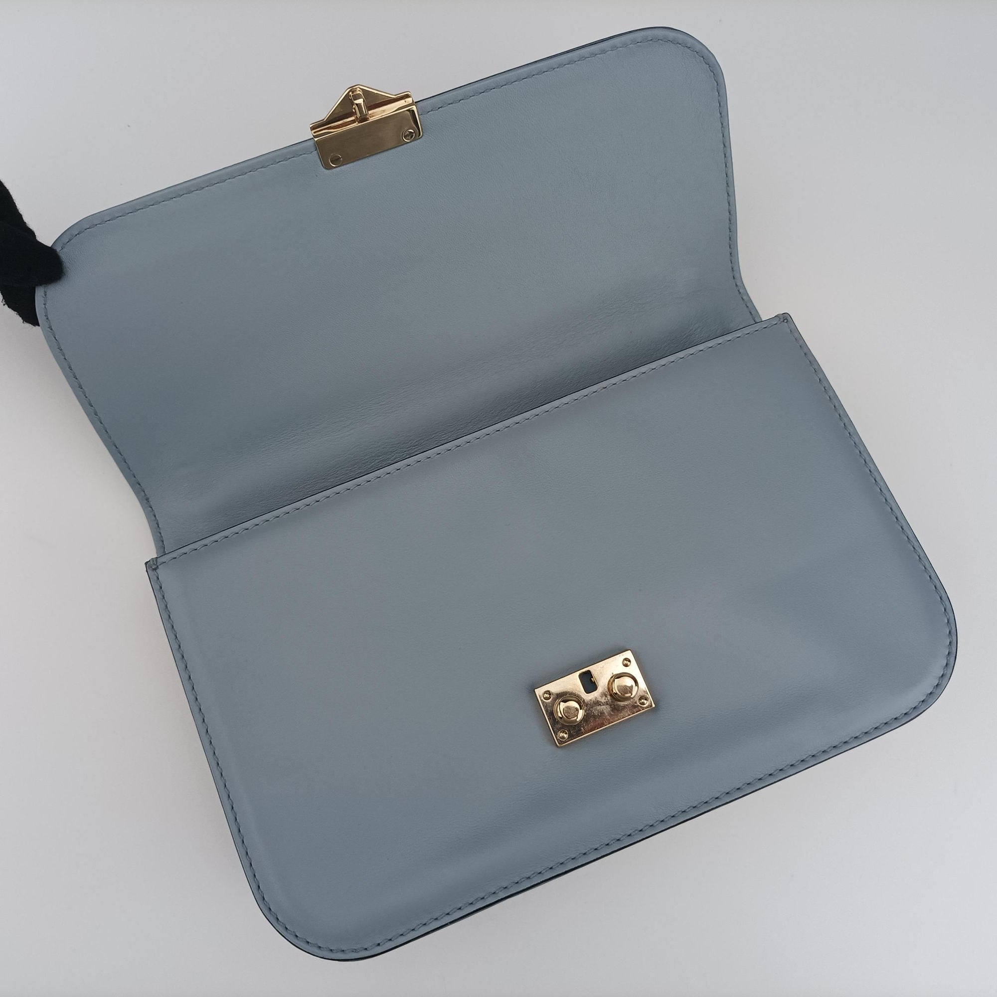 Vintage Valentino Rockstud　Glam Lock Grey Leather  shoulderbag | stylenewstar