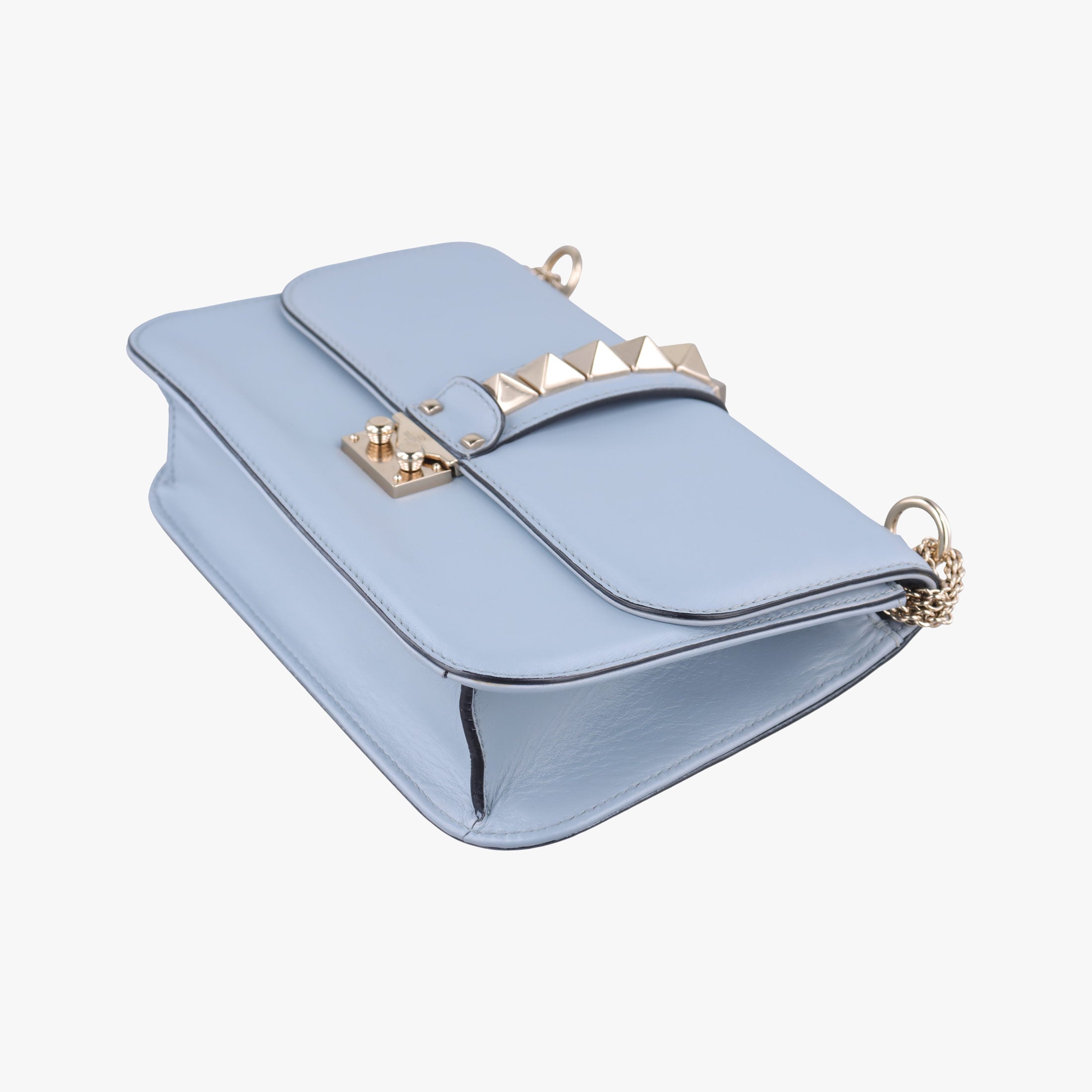 Vintage Valentino Rockstud　Glam Lock Grey Leather  shoulderbag | stylenewstar