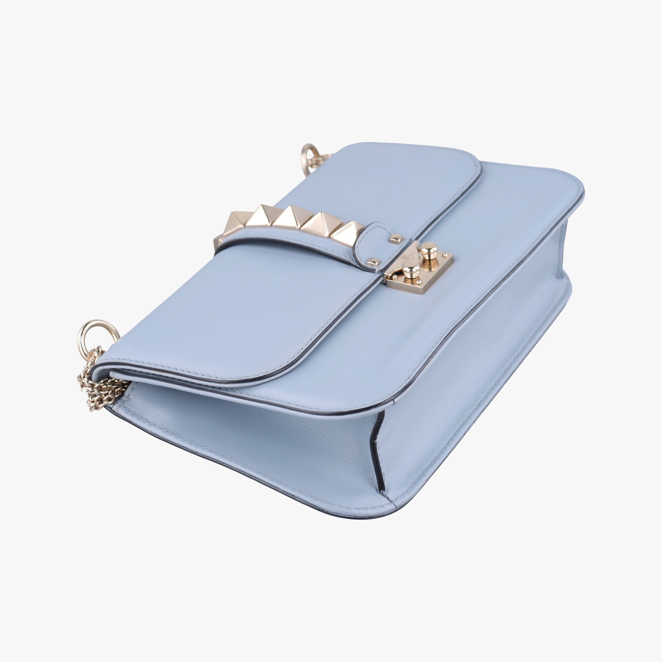 Vintage Valentino Rockstud　Glam Lock Grey Leather  shoulderbag | stylenewstar