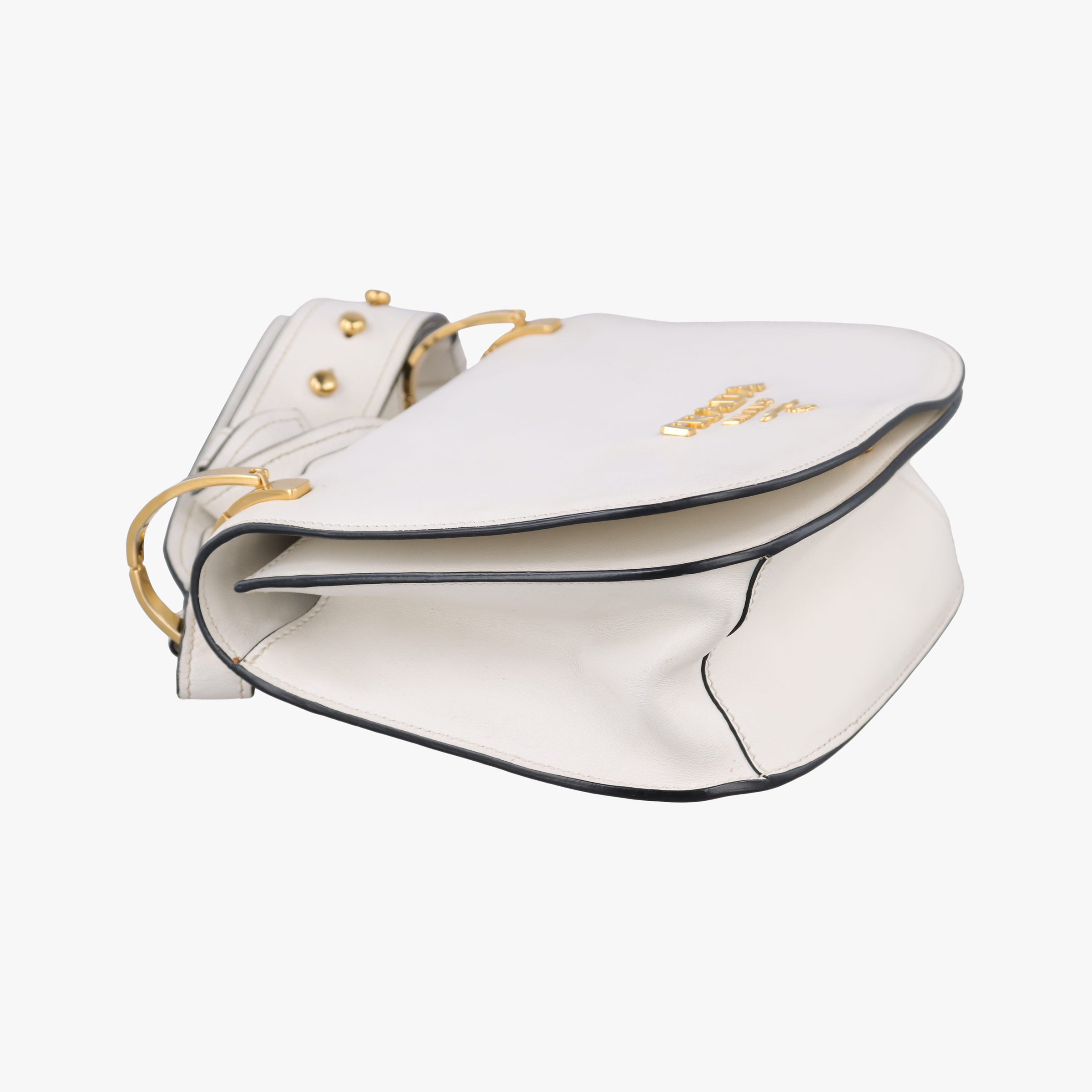 Pre-owned Prada pionniere White leather 1BD039 shoulderbag | stylenewstar