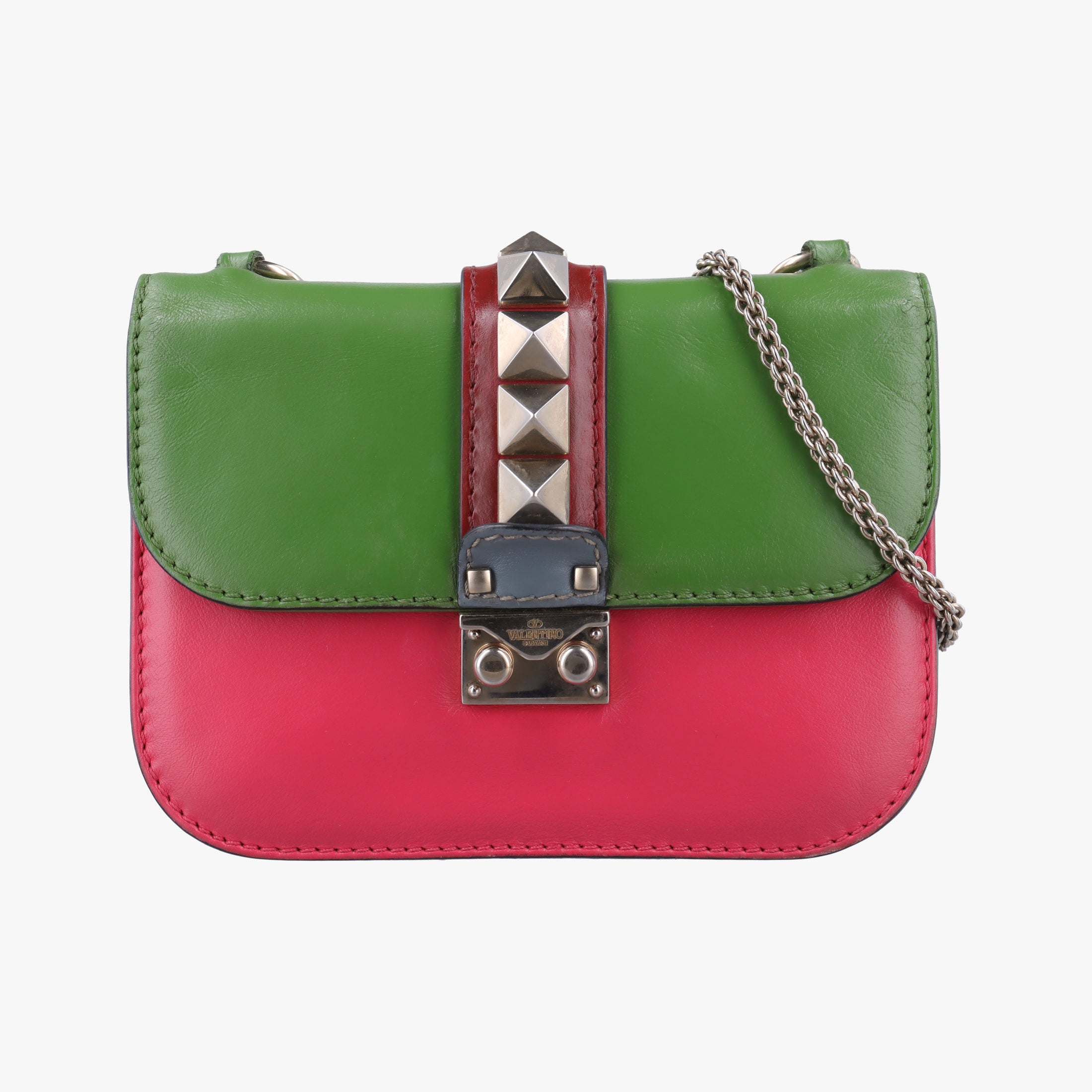 Secondhand Valentino Rockstud Glam Lock Multicolour Leather  shoulderbag | stylenewstar
