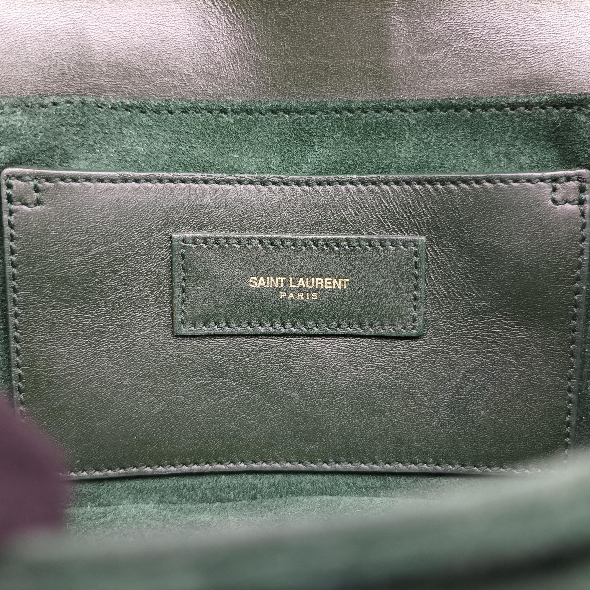 Pre-owned Yves Saint Laurent Classic Lulu Green Leather 318249 shoulderbag | stylenewstar
