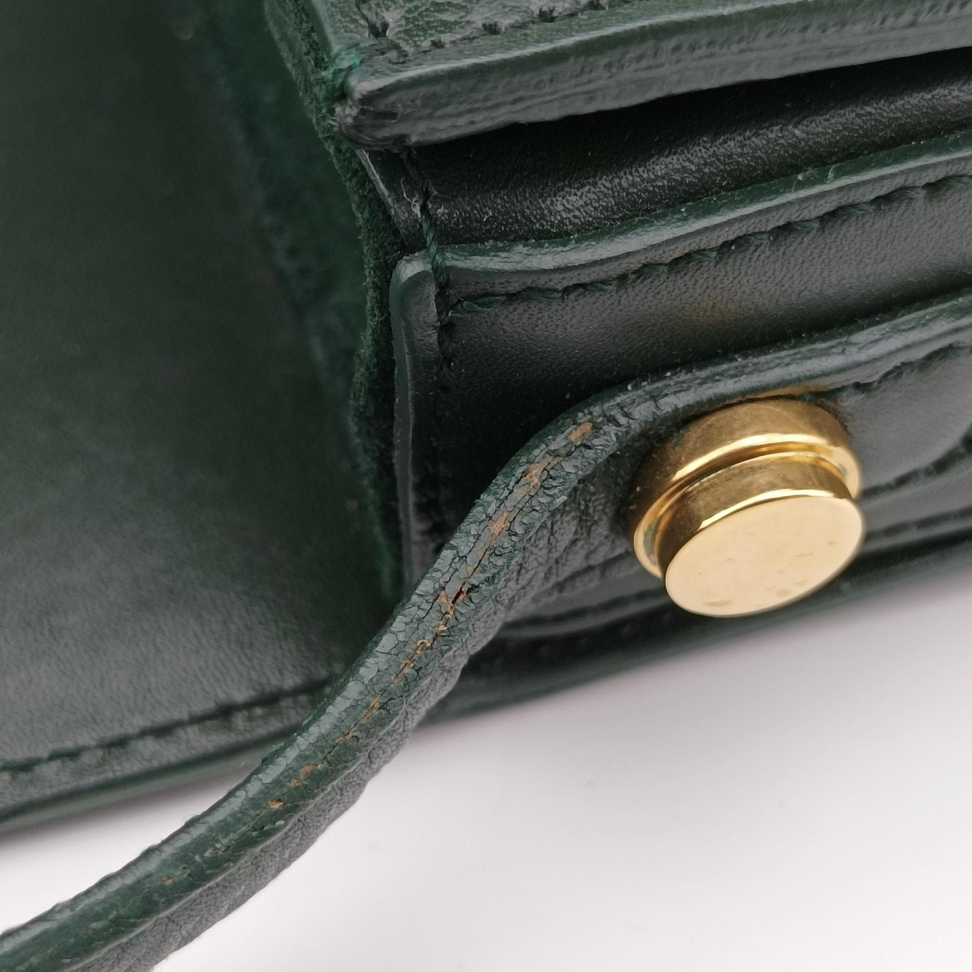 Pre-owned Yves Saint Laurent Classic Lulu Green Leather 318249 shoulderbag | stylenewstar