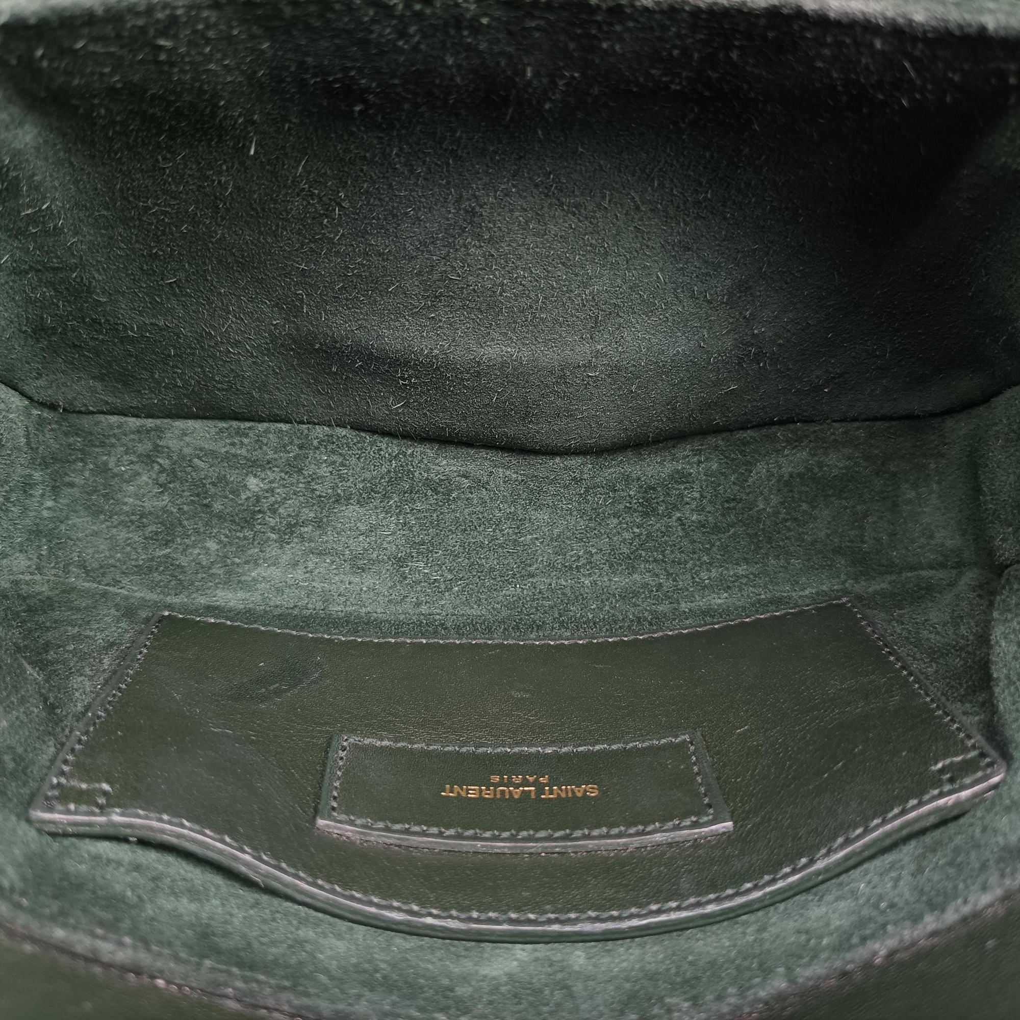 Pre-owned Yves Saint Laurent Classic Lulu Green Leather 318249 shoulderbag | stylenewstar