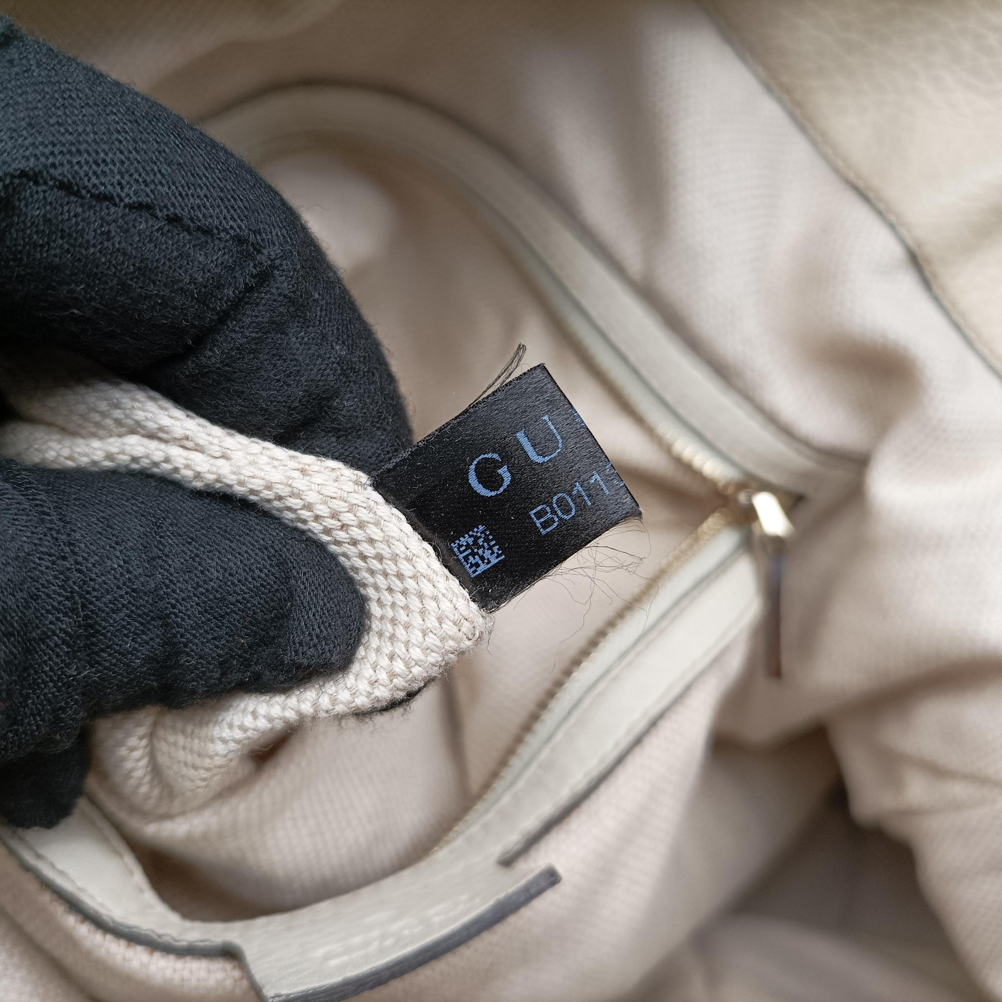 Pre-owned Gucci Bamboo Beige×White Canvas×Leather 282315 shoulderbag | stylenewstar