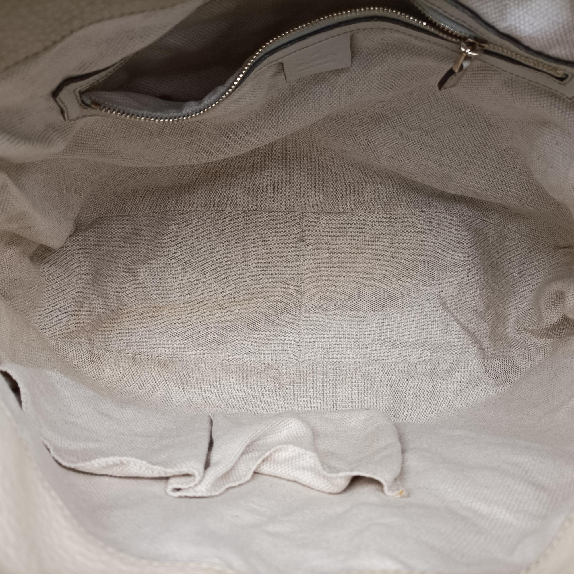 Pre-owned Gucci Bamboo Beige×White Canvas×Leather 282315 shoulderbag | stylenewstar