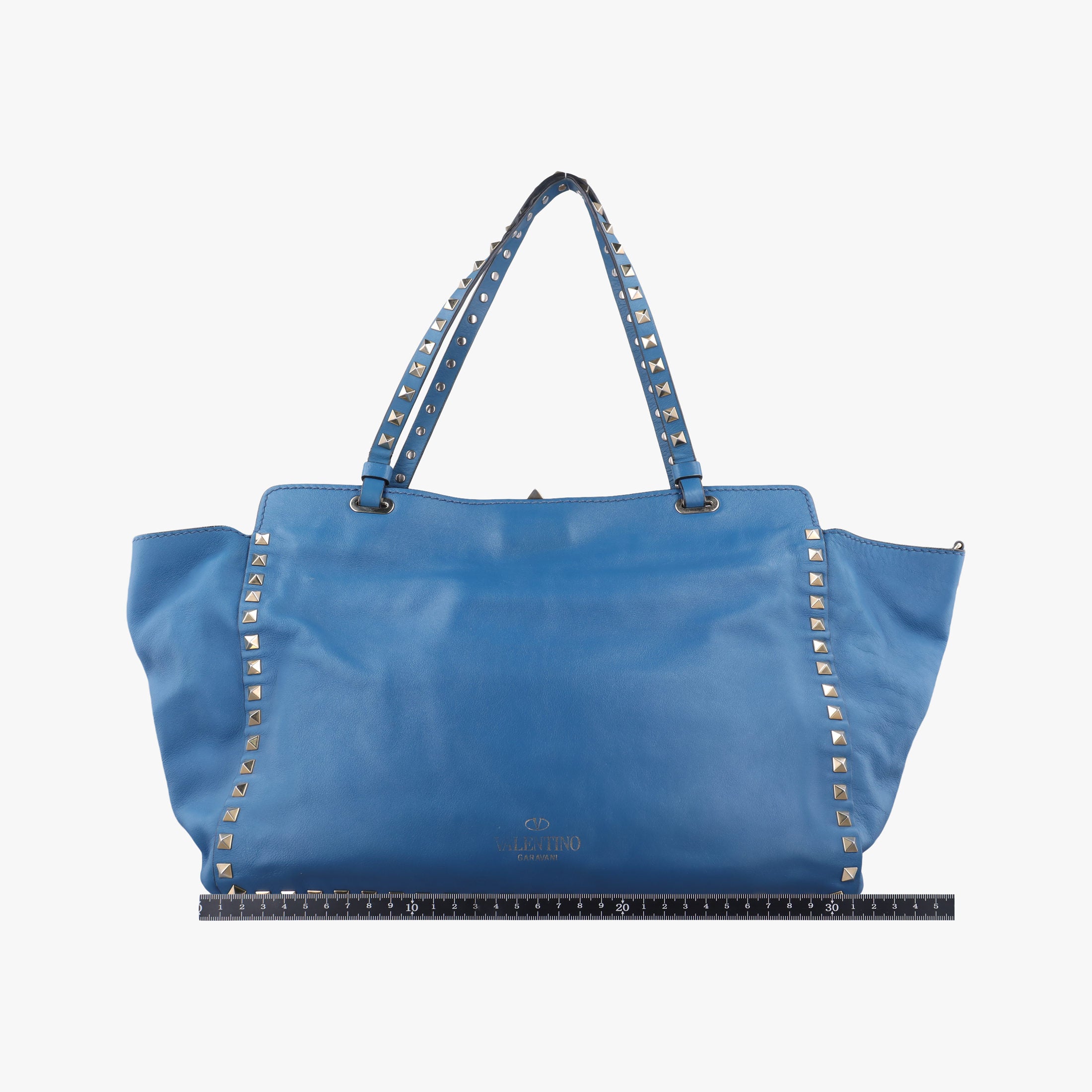 Pre-owned Valentino Rockstud Blue Leather  shoulderbag | stylenewstar