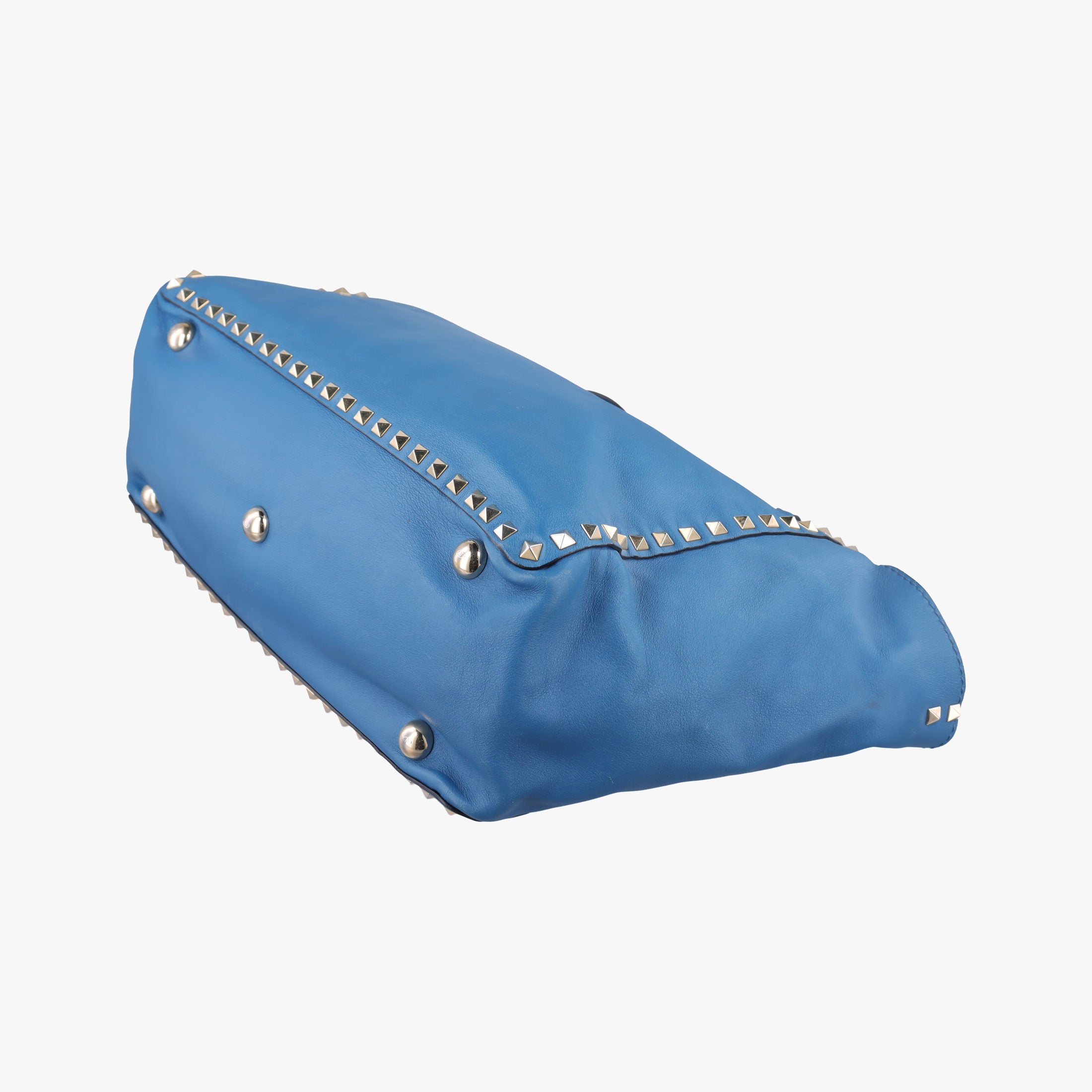 Pre-owned Valentino Rockstud Blue Leather  shoulderbag | stylenewstar