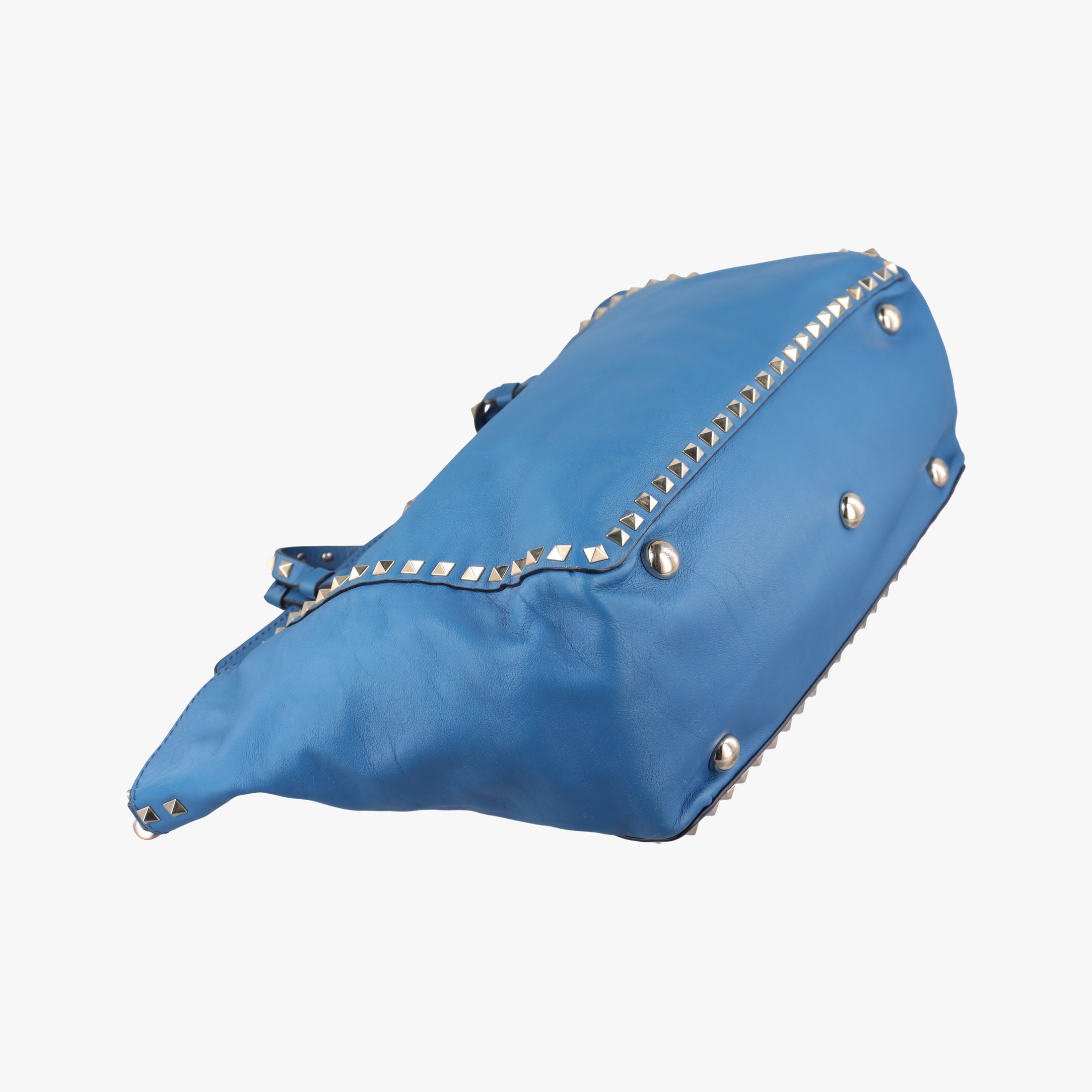 Pre-owned Valentino Rockstud Blue Leather  shoulderbag | stylenewstar
