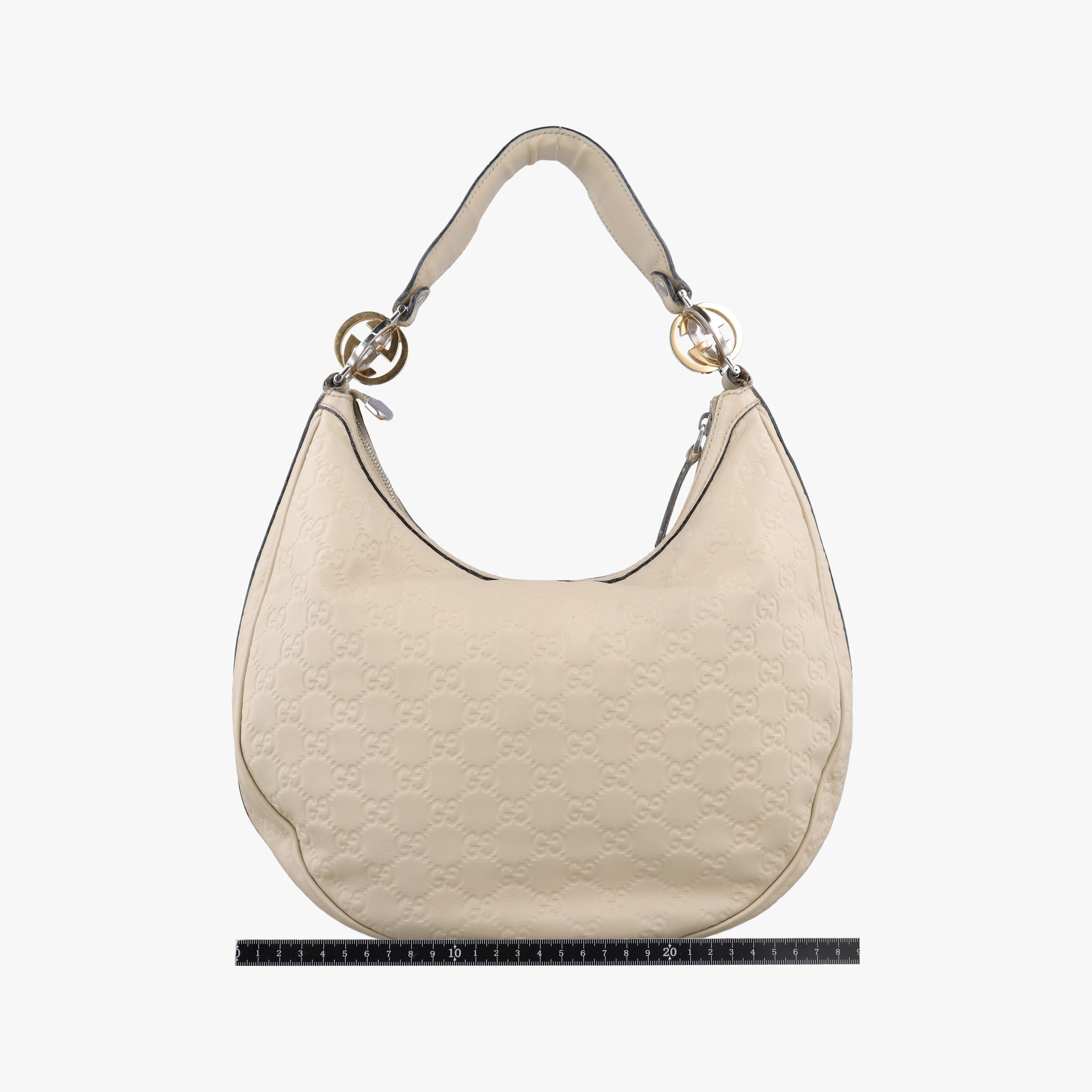Pre-owned Gucci GG Twins Hobo White Leather 232962 handbag | stylenewstar