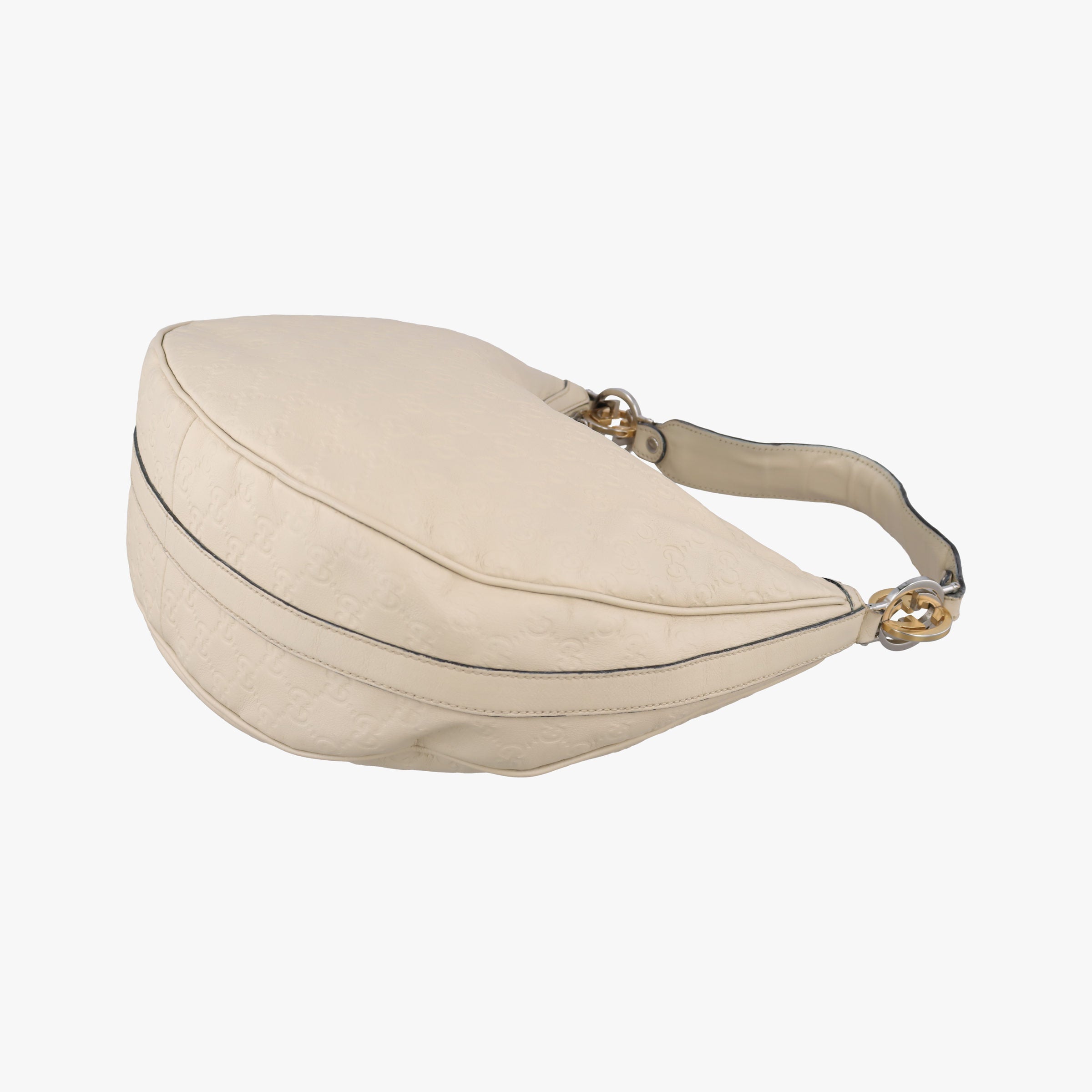 Pre-owned Gucci GG Twins Hobo White Leather 232962 handbag | stylenewstar