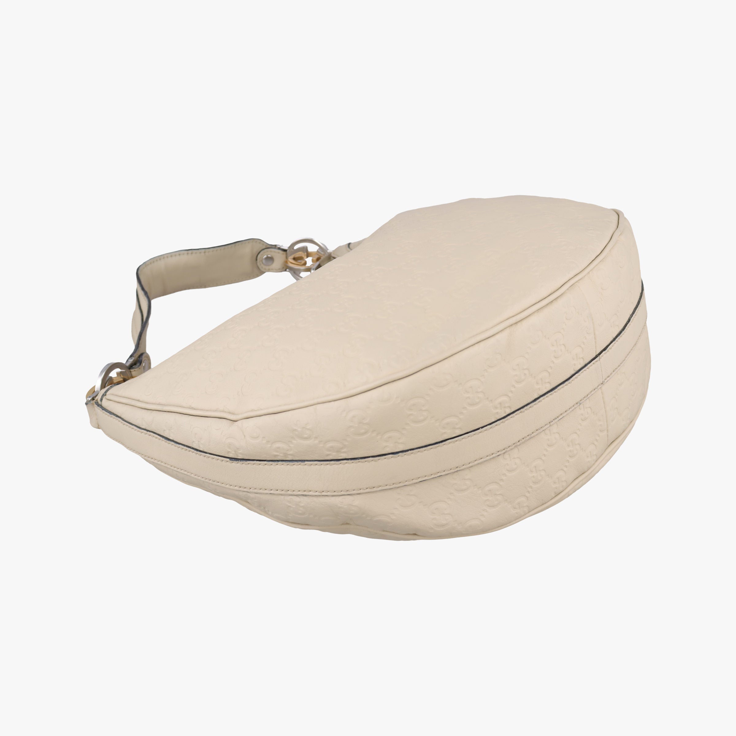 Pre-owned Gucci GG Twins Hobo White Leather 232962 handbag | stylenewstar
