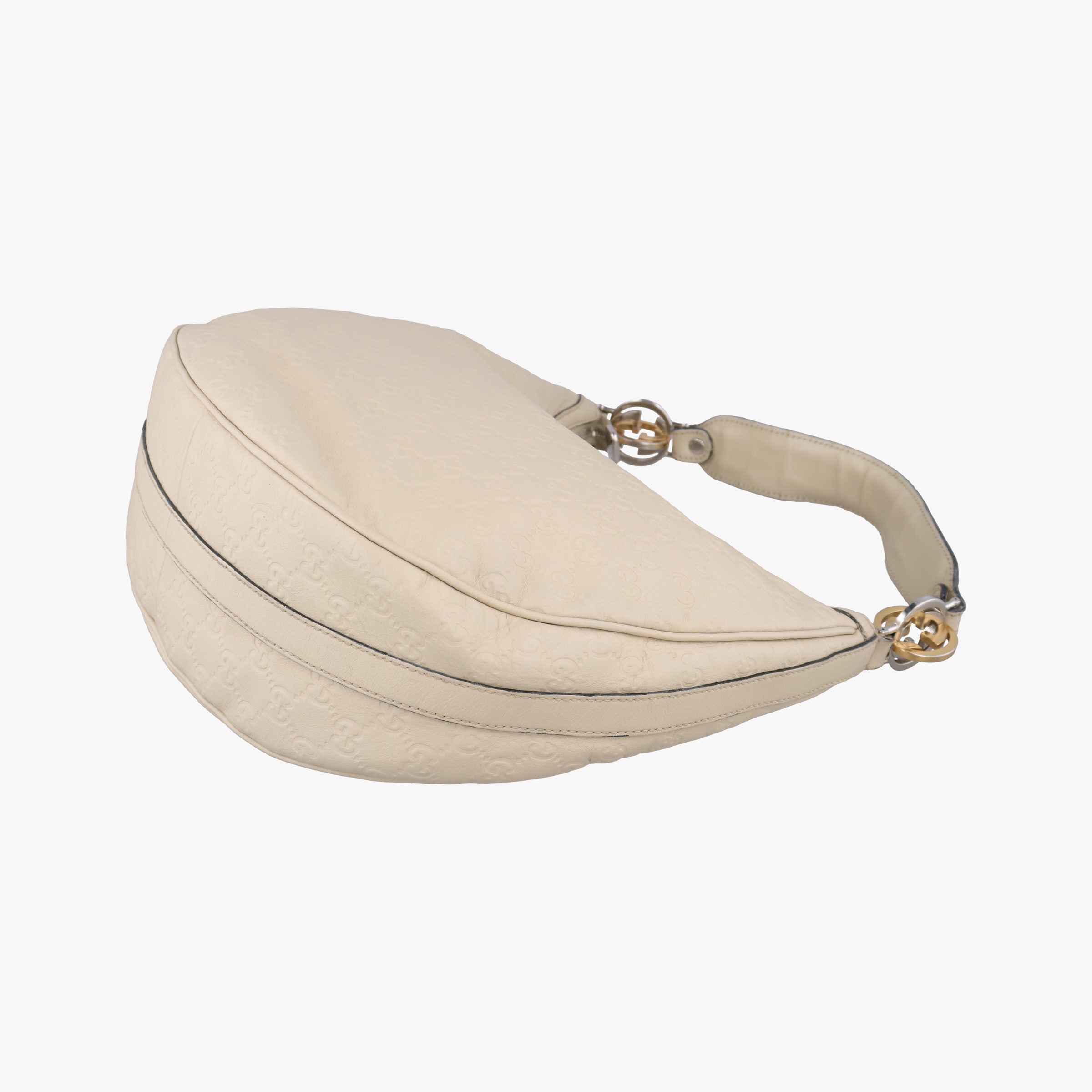 Pre-owned Gucci GG Twins Hobo White Leather 232962 handbag | stylenewstar