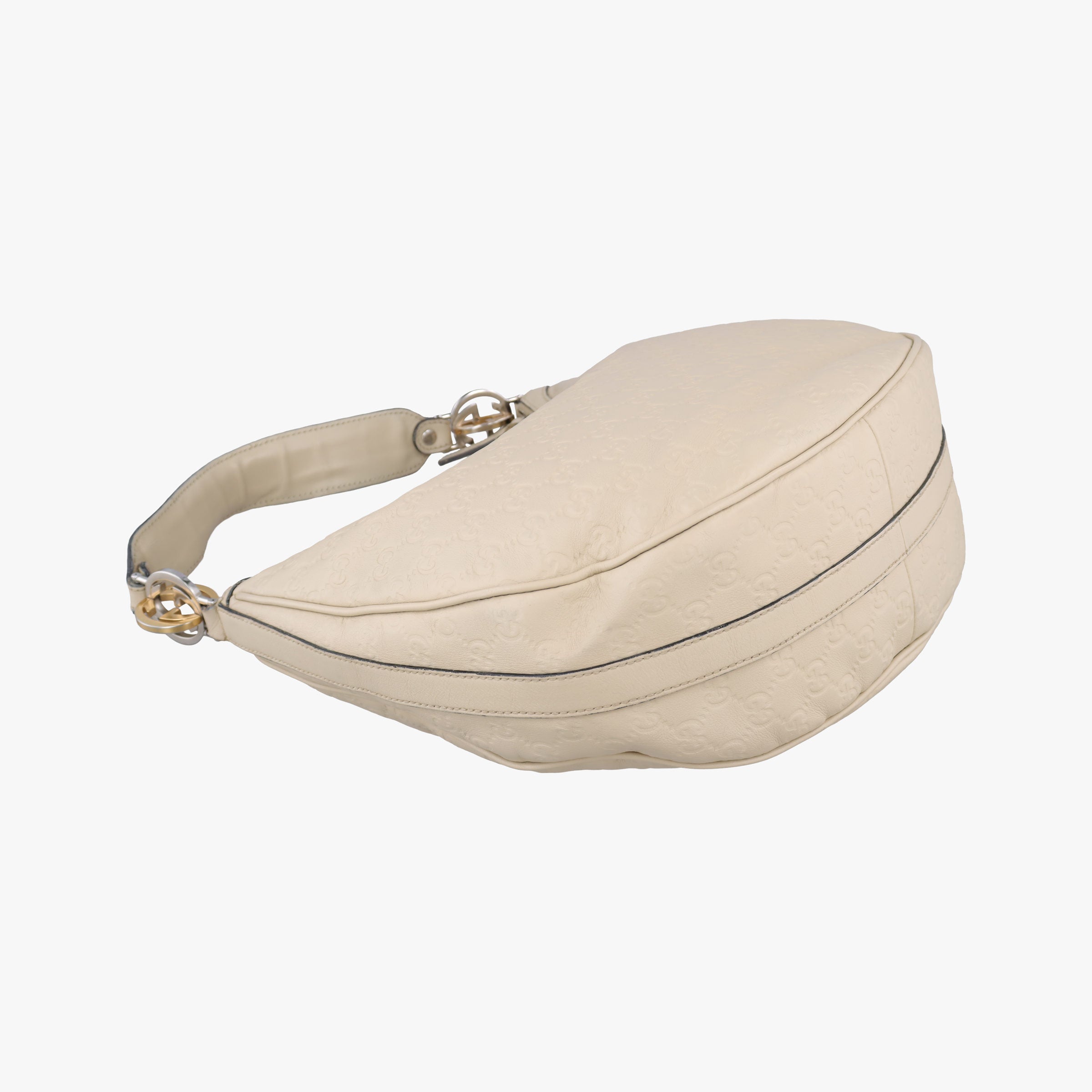 Pre-owned Gucci GG Twins Hobo White Leather 232962 handbag | stylenewstar