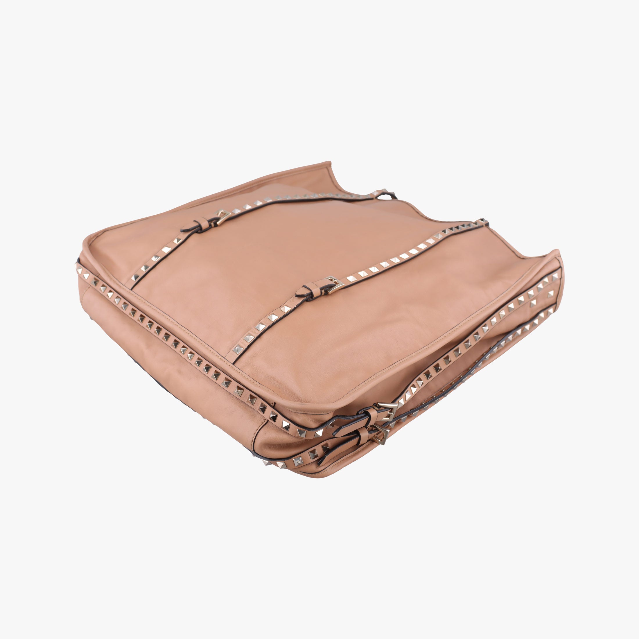 Secondhand Valentino Rockstud tote Beige Leather  handbag | stylenewstar