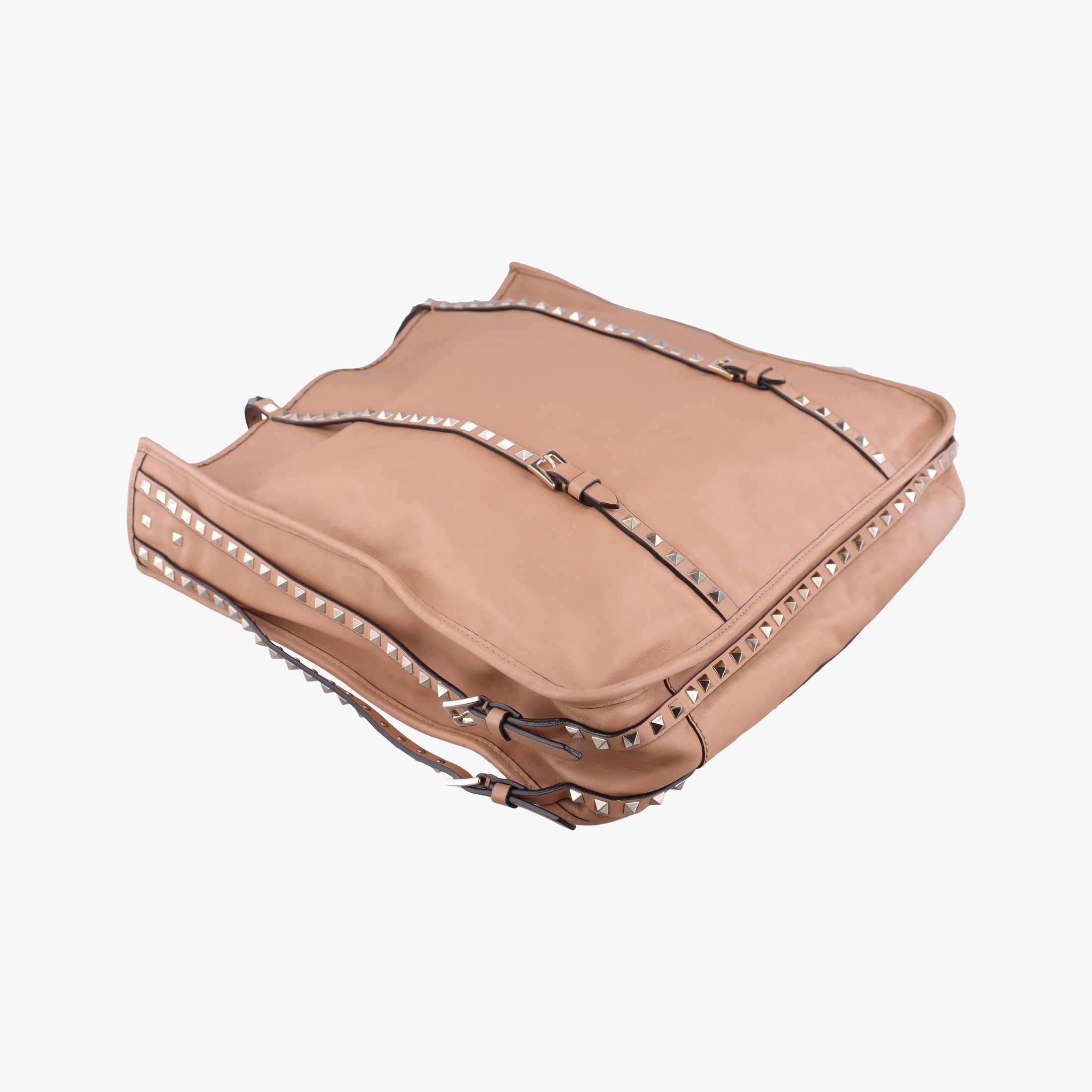 Secondhand Valentino Rockstud tote Beige Leather  handbag | stylenewstar
