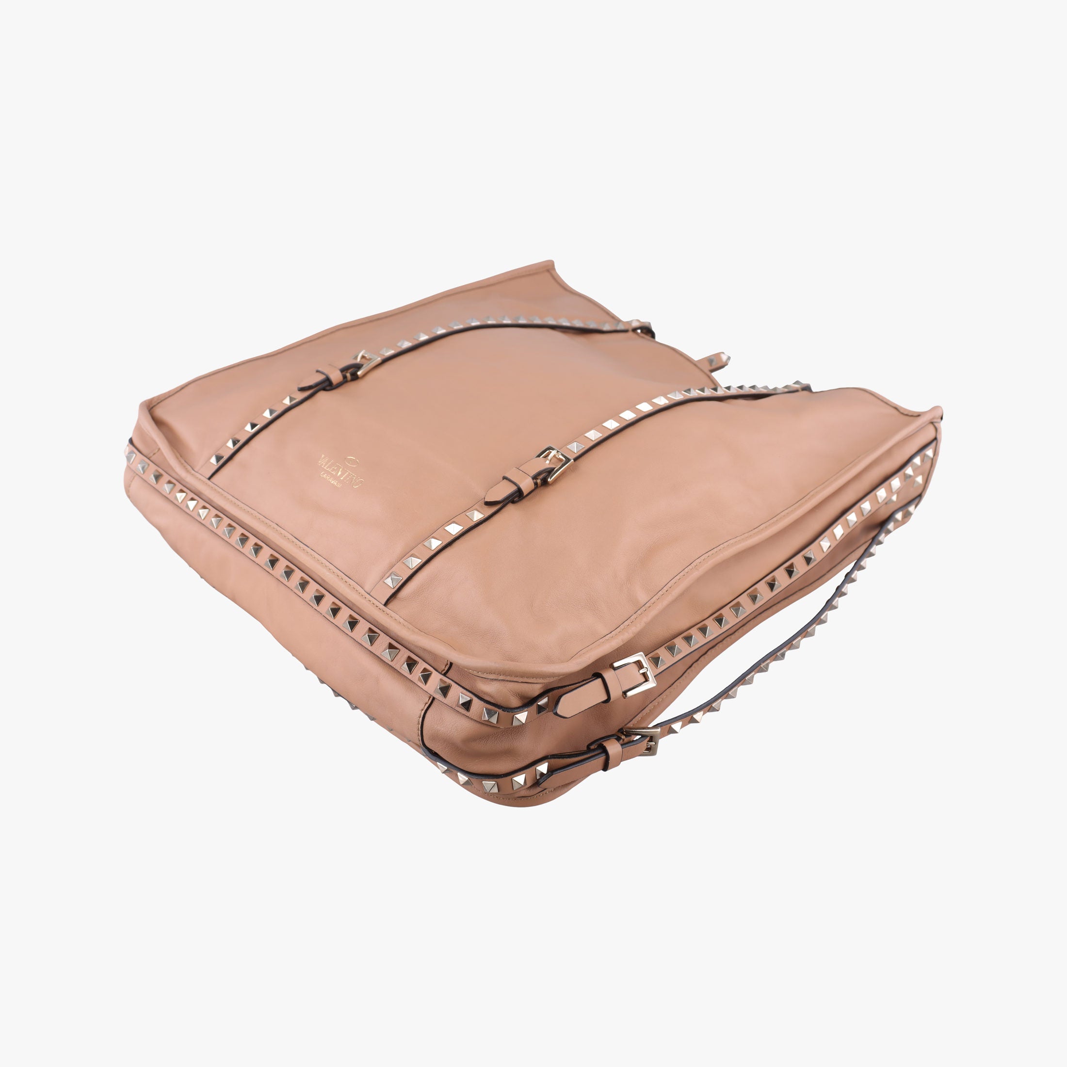 Secondhand Valentino Rockstud tote Beige Leather  handbag | stylenewstar
