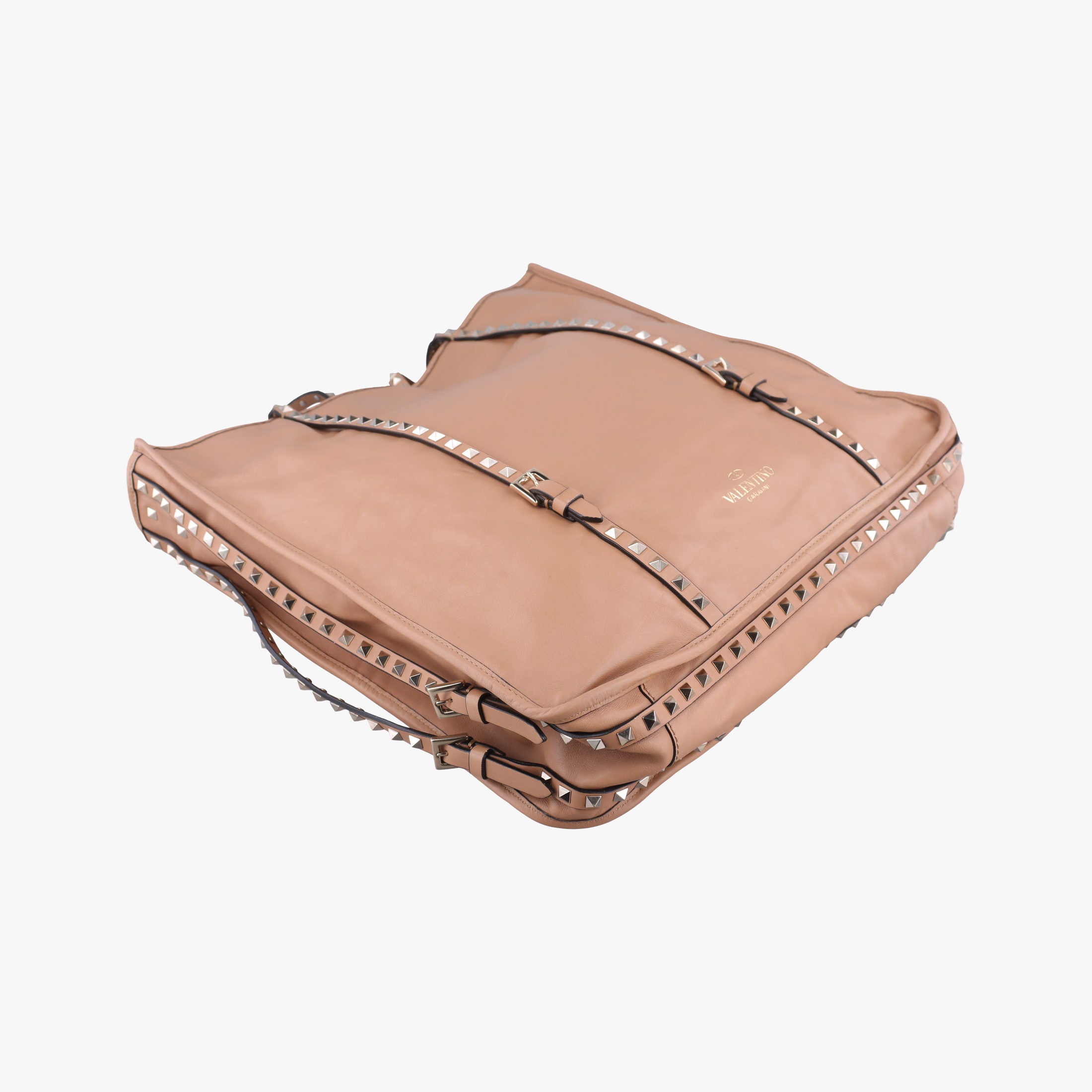 Secondhand Valentino Rockstud tote Beige Leather  handbag | stylenewstar